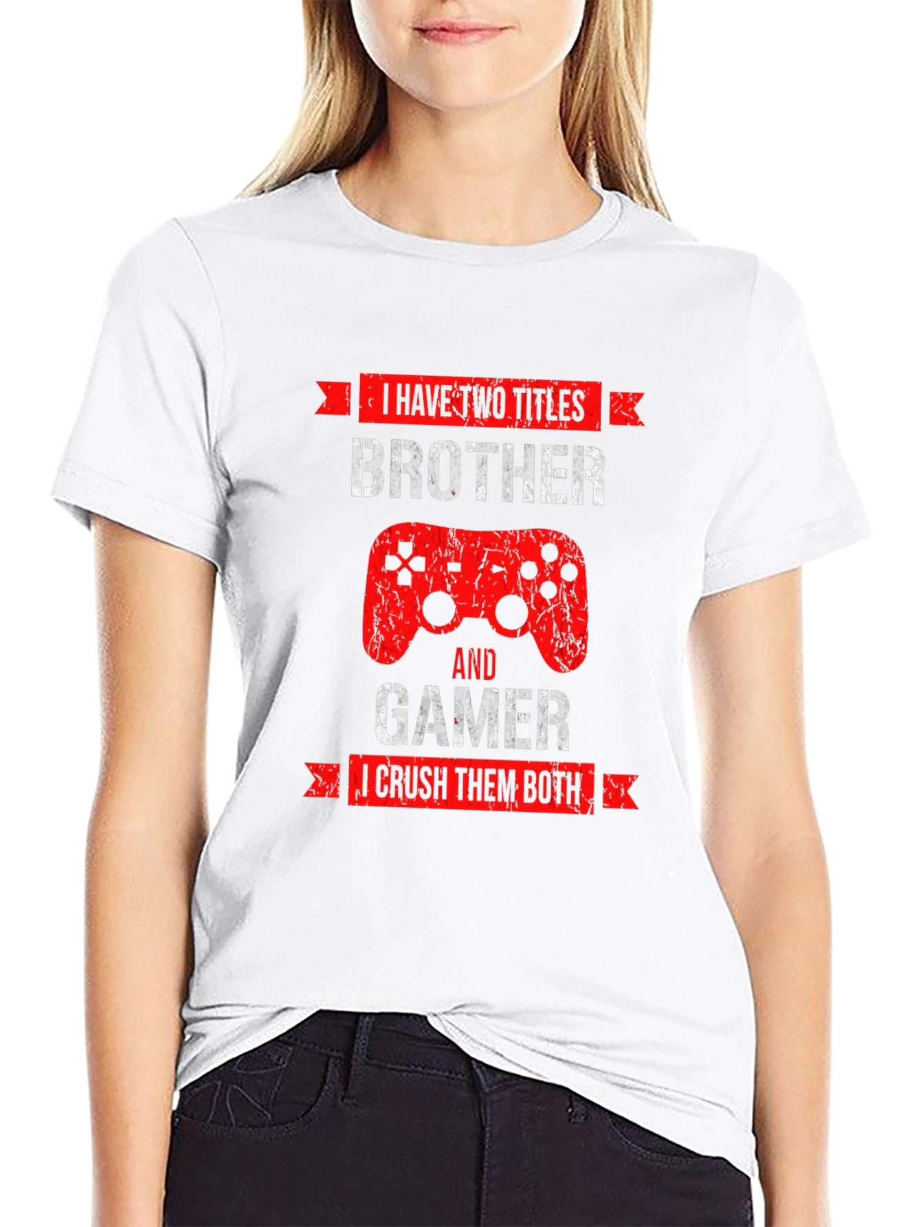 Black Brother Gamer T-Shirt - Crush Them Both! view 9