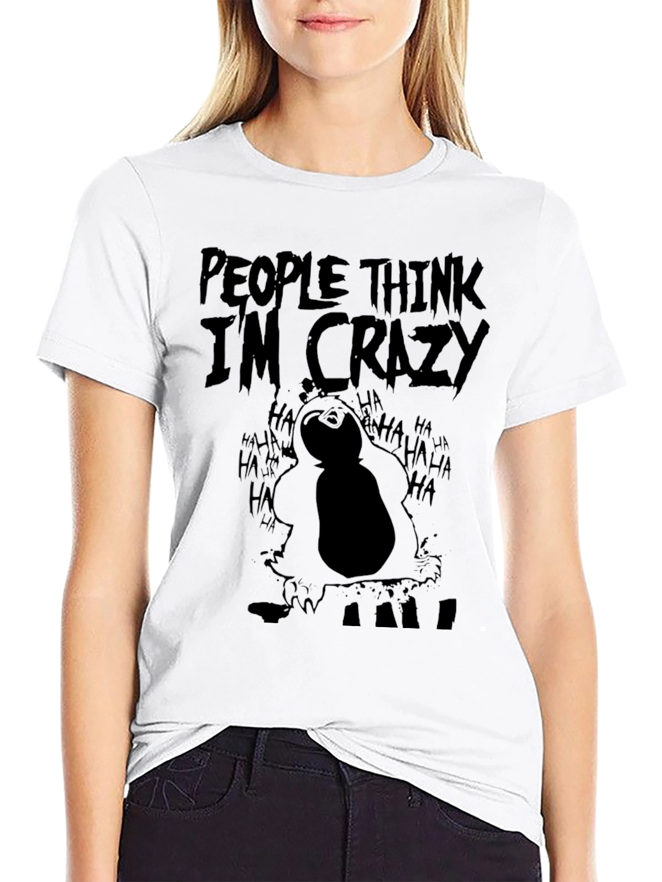Black People Think I'm Crazy Graphic Tee - Black view 9