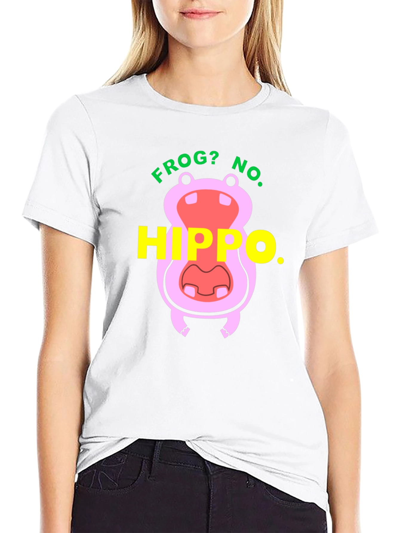 Black Frog? No. Hippo T-Shirt - Funny Animal Tee view 9