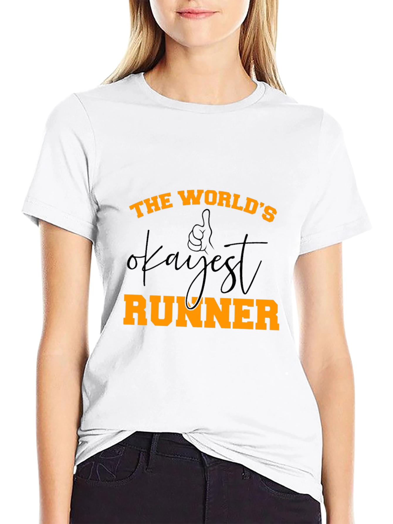 Black World's Okayest Runner - Novelty Graphic T-Shirt view 9