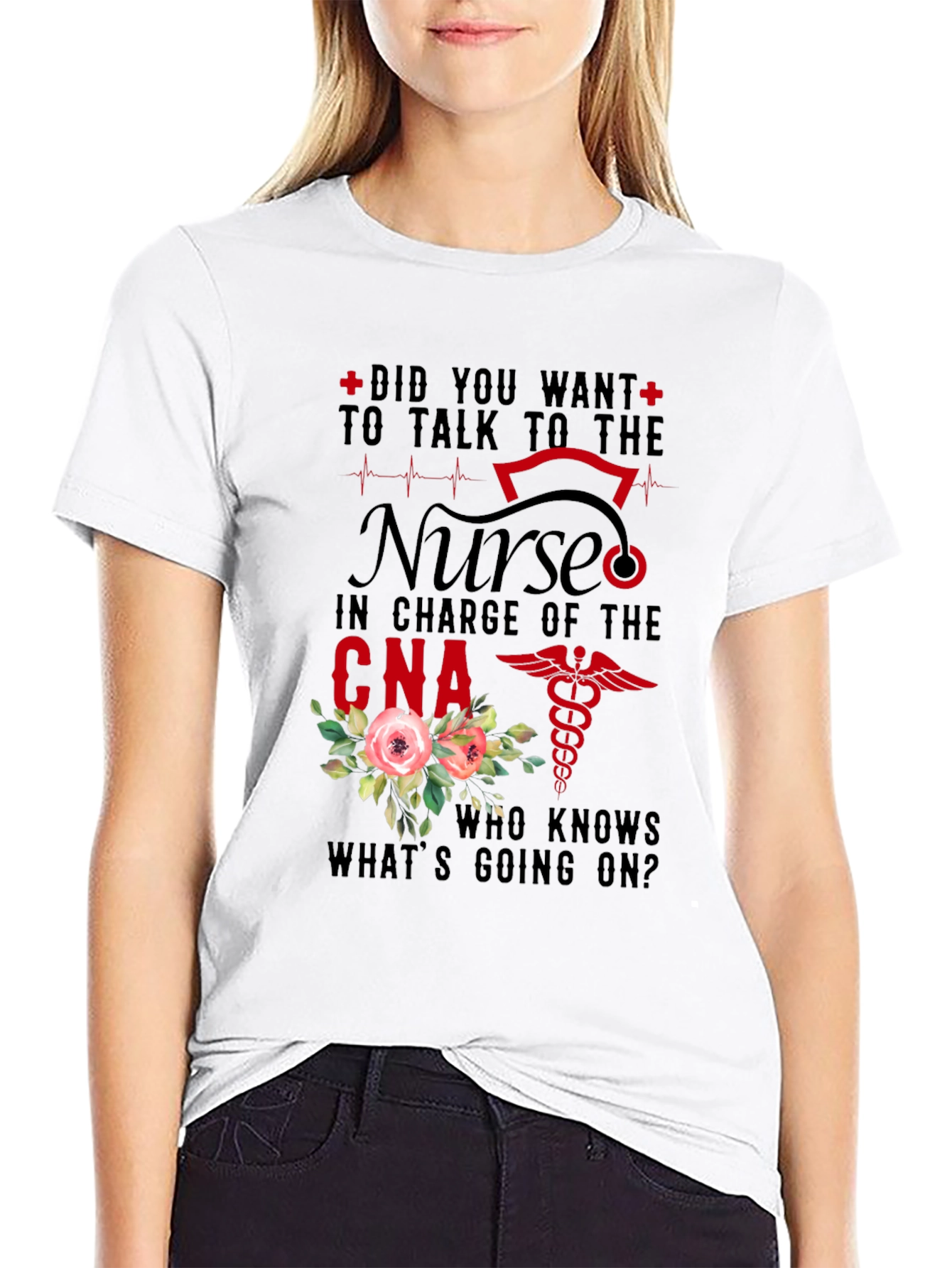 Black Nurse CNA T-Shirt - Did You Want To Talk To The Nurse Design view 9