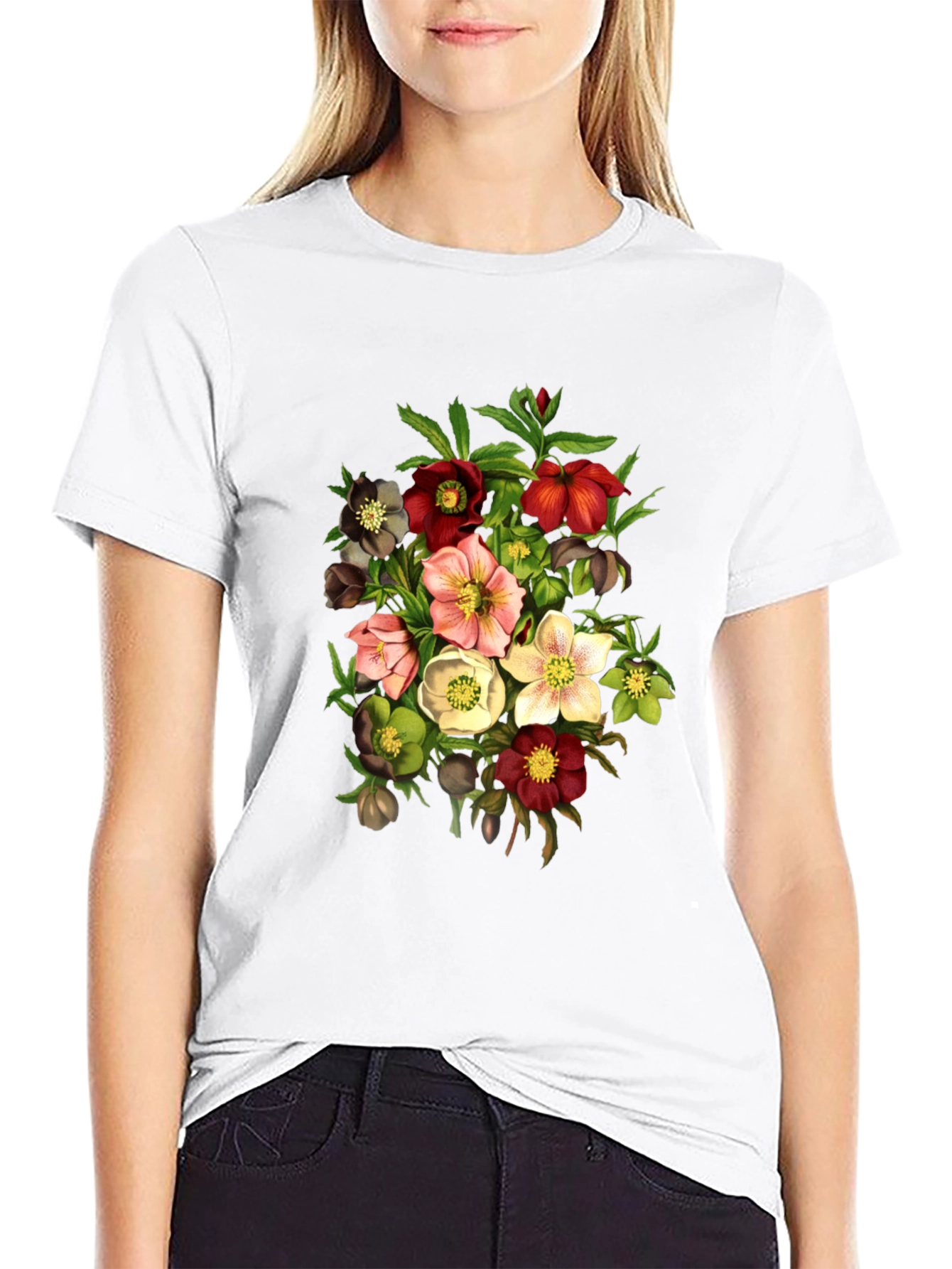 Floral Bouquet Graphic T-Shirt - Vintage Style - 9