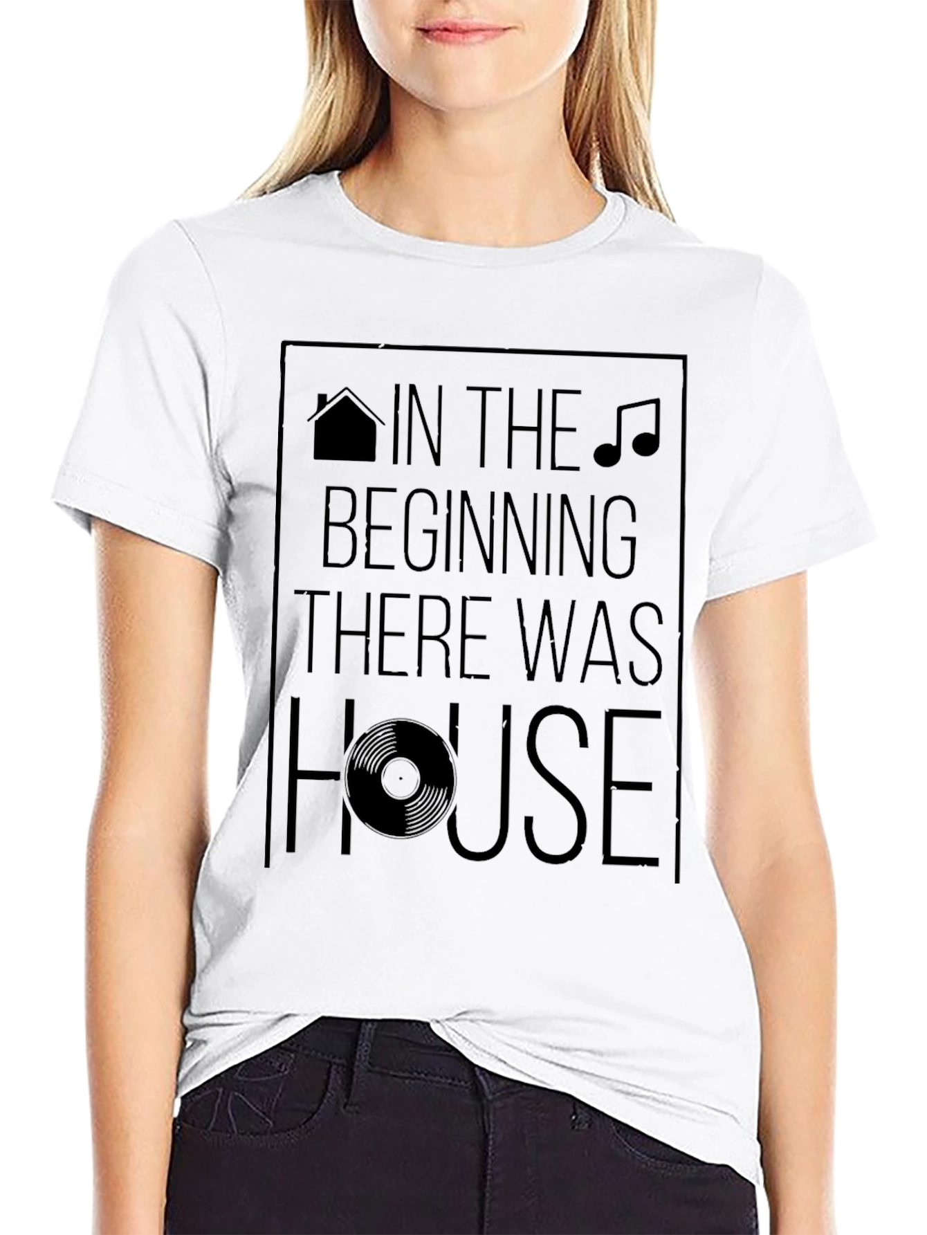 Black In The Beginning There Was House Black T-Shirt view 9