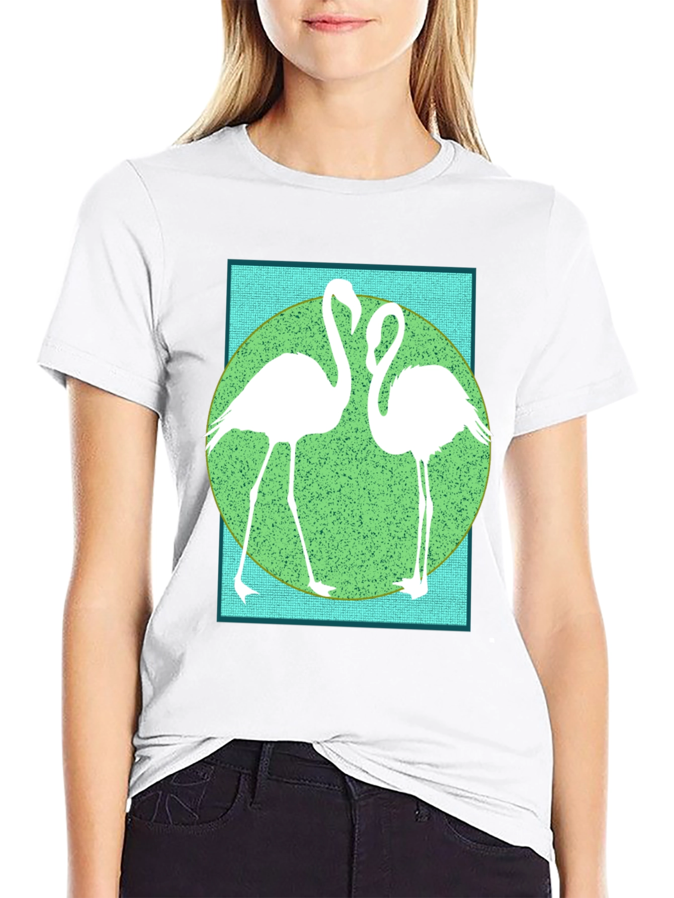 Black Flamingo Graphic Tee - Cool Bird Design view 9