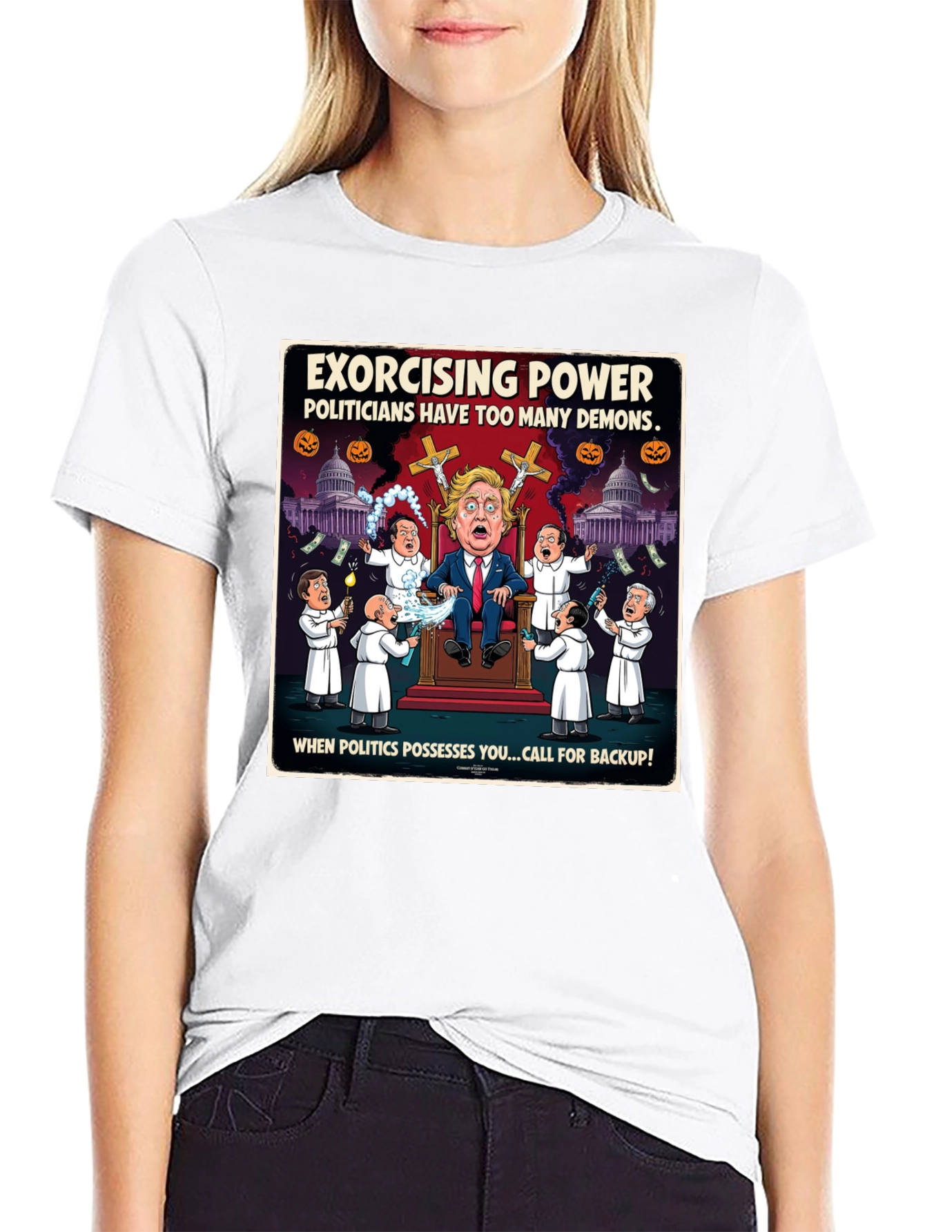 Black Exorcising Power Graphic T-Shirt view 9