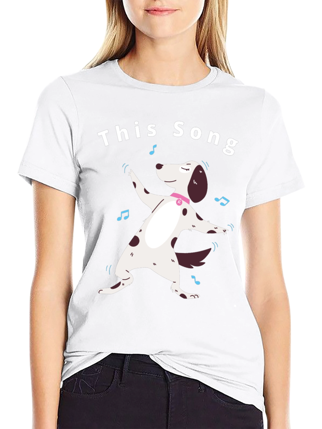 Black This Song T-Shirt - Dancing Dog Design view 9