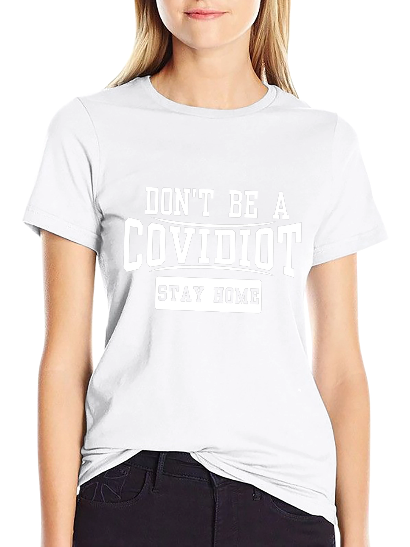 Black Don't Be A COVIDIOT Graphic Tee view 9