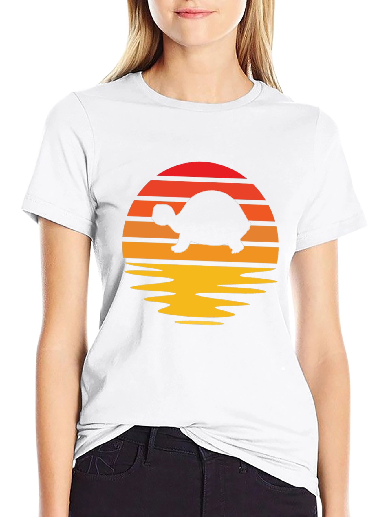 Black Turtle Sunset Graphic Tee - Retro Style Shirt view 9