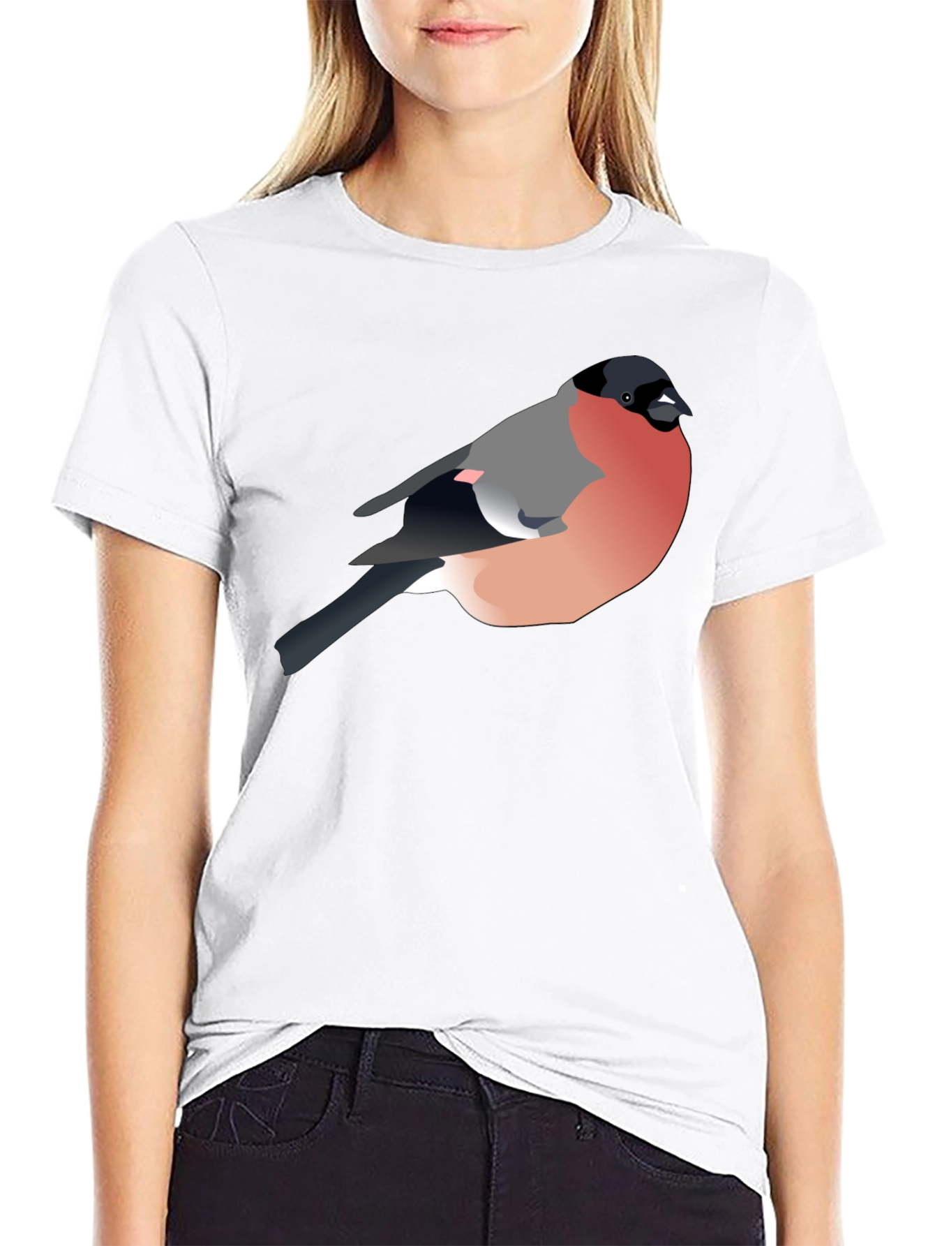 Black Bullfinch Graphic Tee - Stylish Bird Lover's T-Shirt view 9