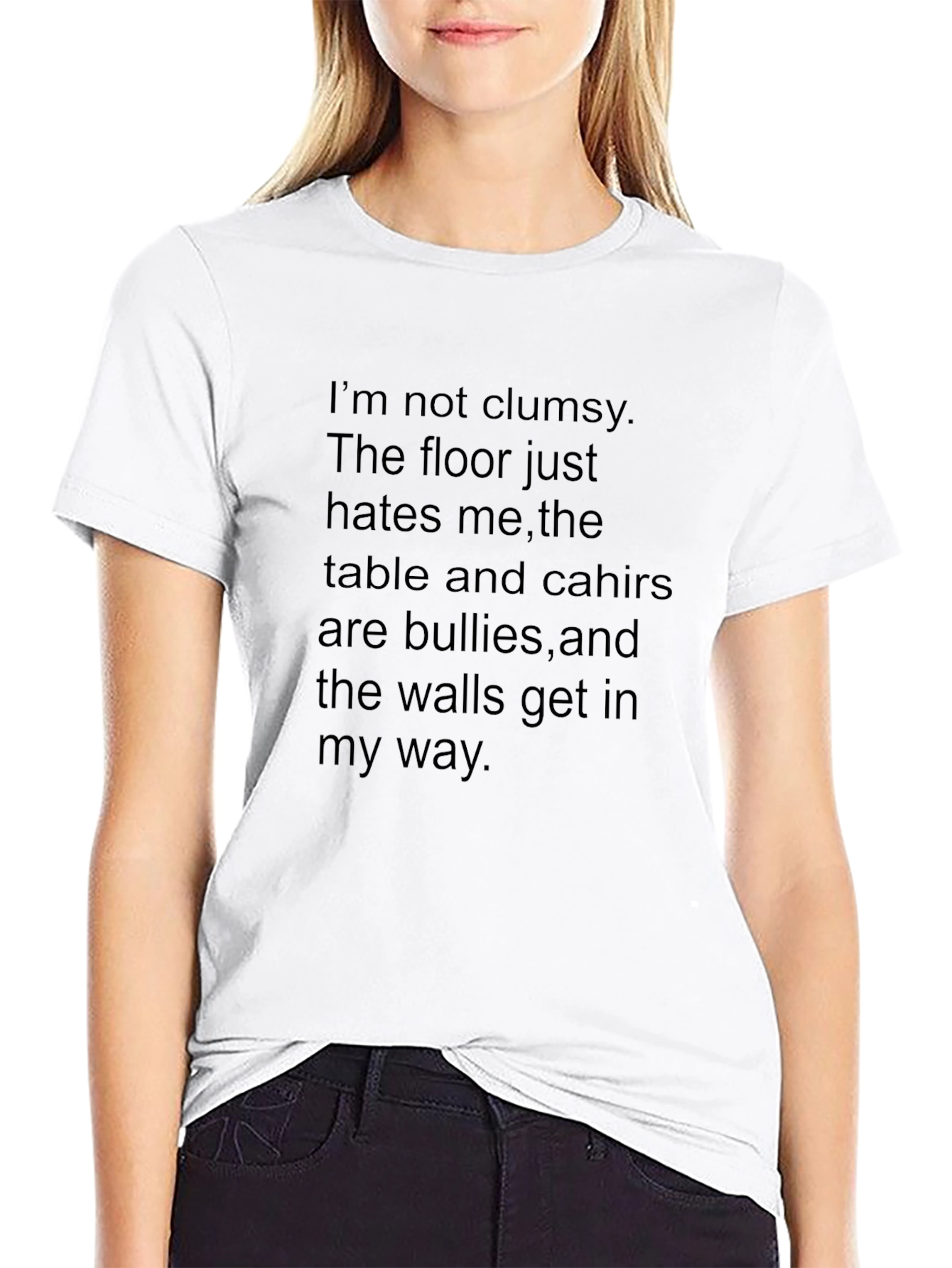 Black Funny Clumsy Excuse T-Shirt view 9