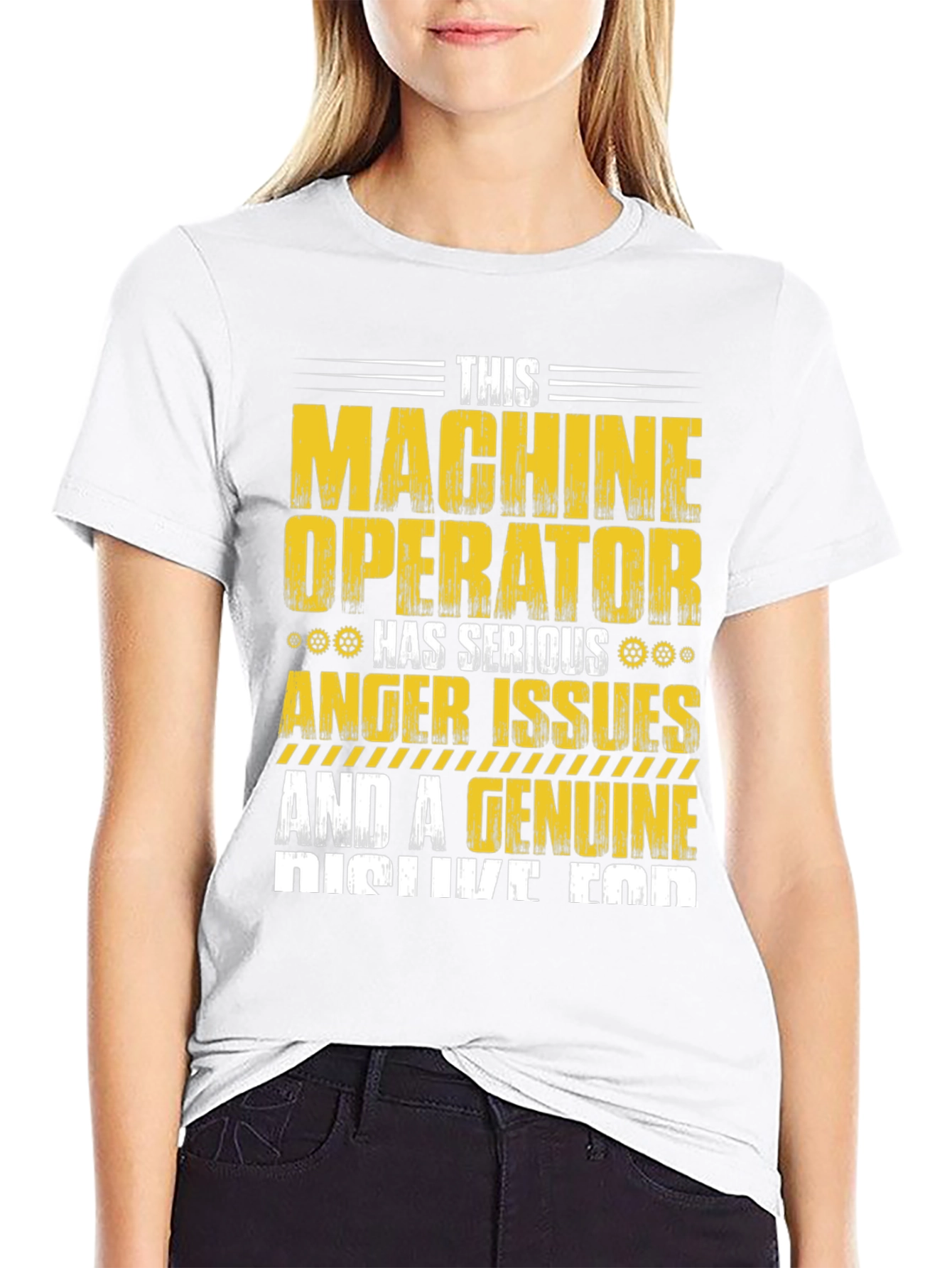 Black Machine Operator T-Shirt: Serious Anger Issues view 9