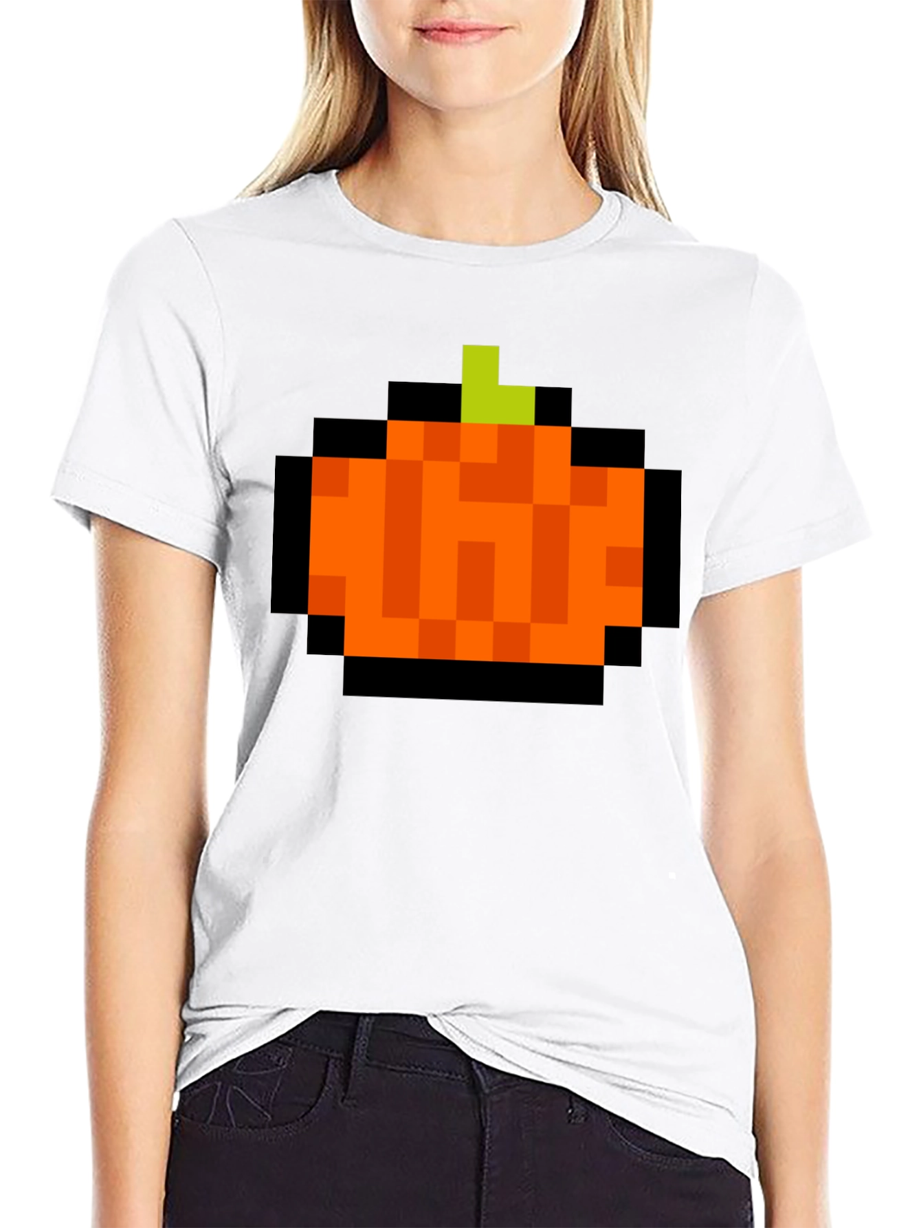 Pixelated Pumpkin T-Shirt - Retro Halloween Tee - 9