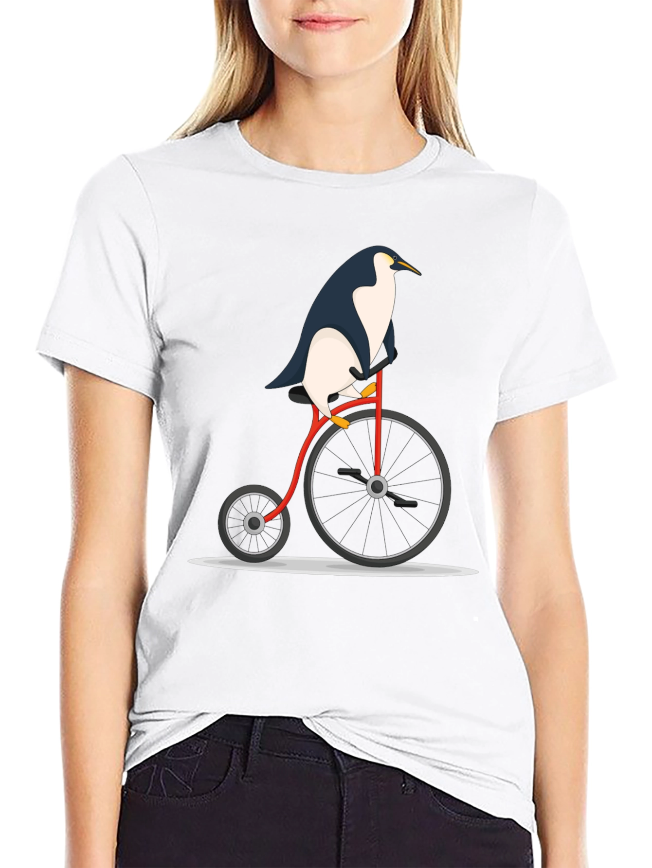 Black Penguin on Bike Graphic Tee - Black view 9