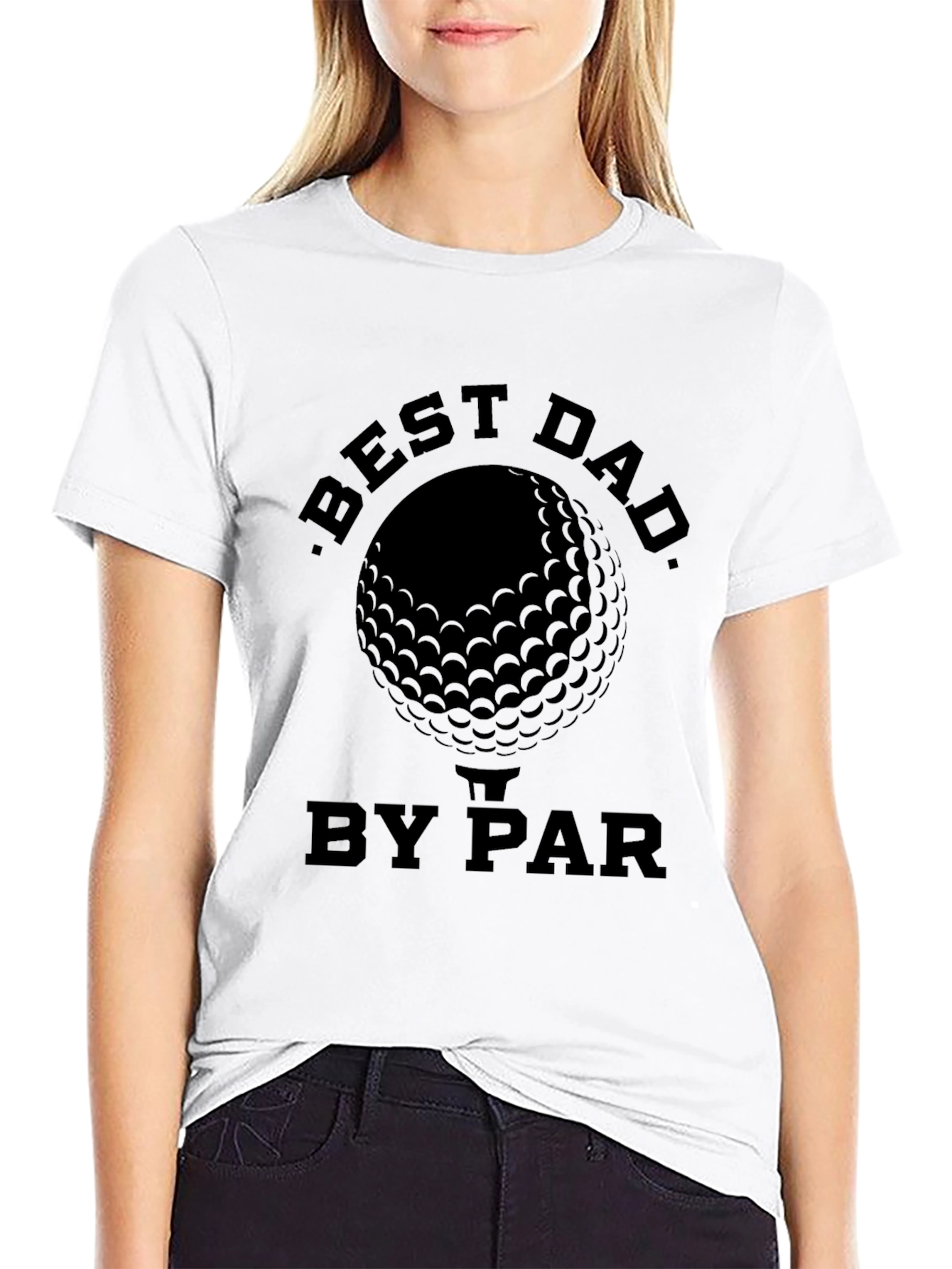 Black Best Dad By Par Golf T-Shirt view 9