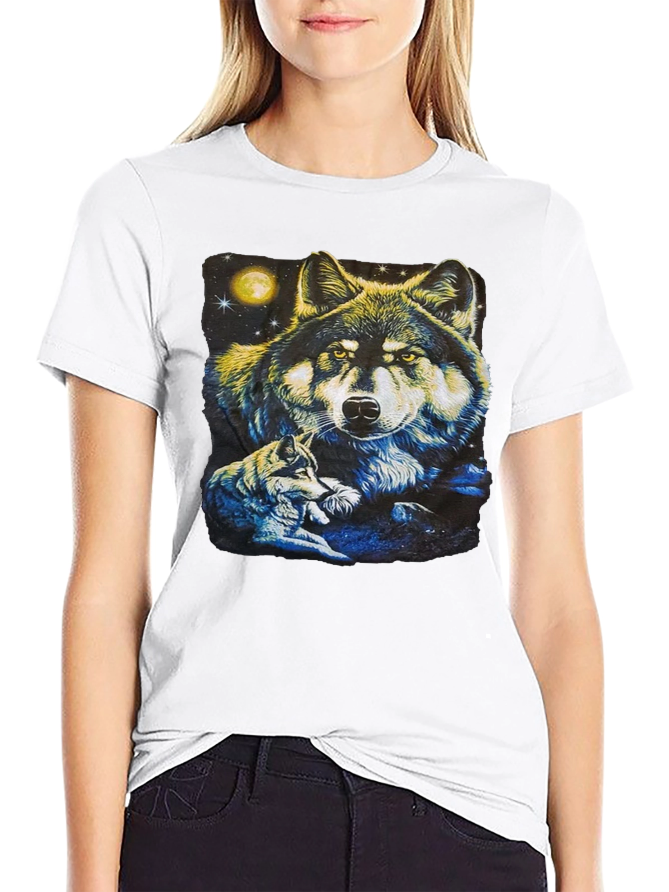 Black Wolf Pack Graphic T-Shirt - Black view 9
