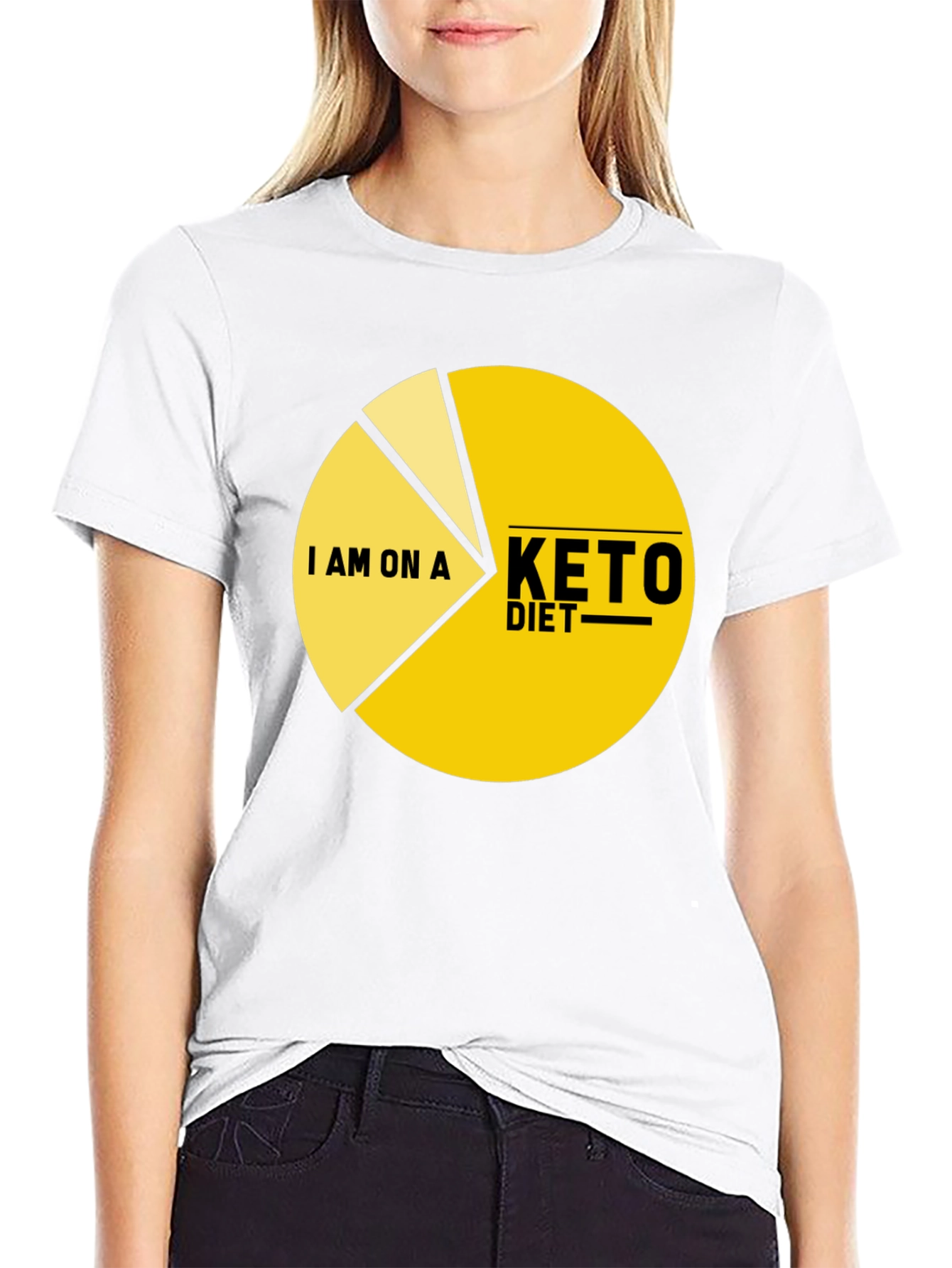 Black Keto Diet Pie Chart T-Shirt - Funny Dieting Tee view 9