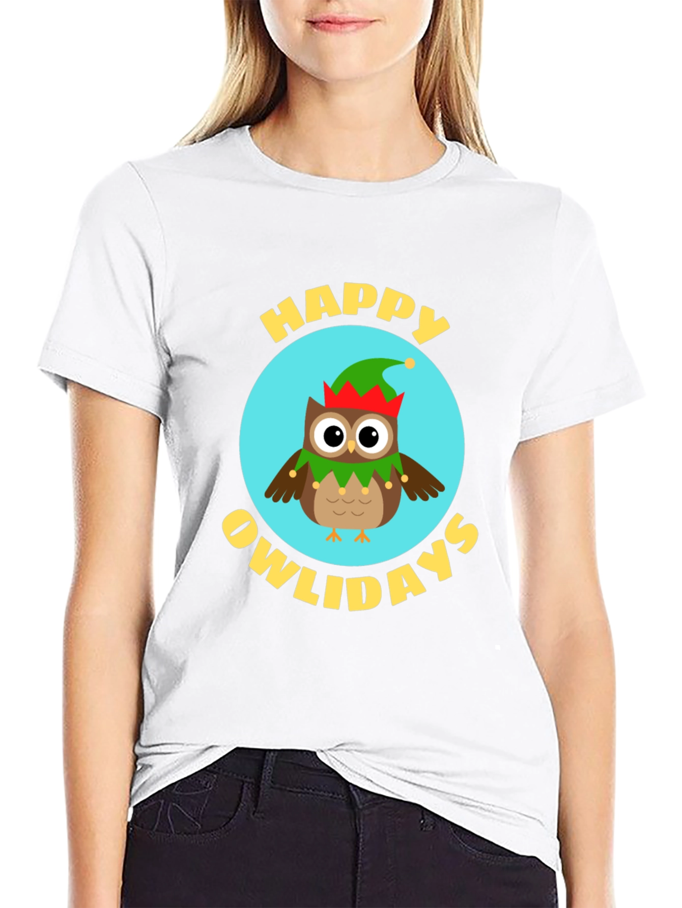 Black Happy Owlidays T-Shirt view 9