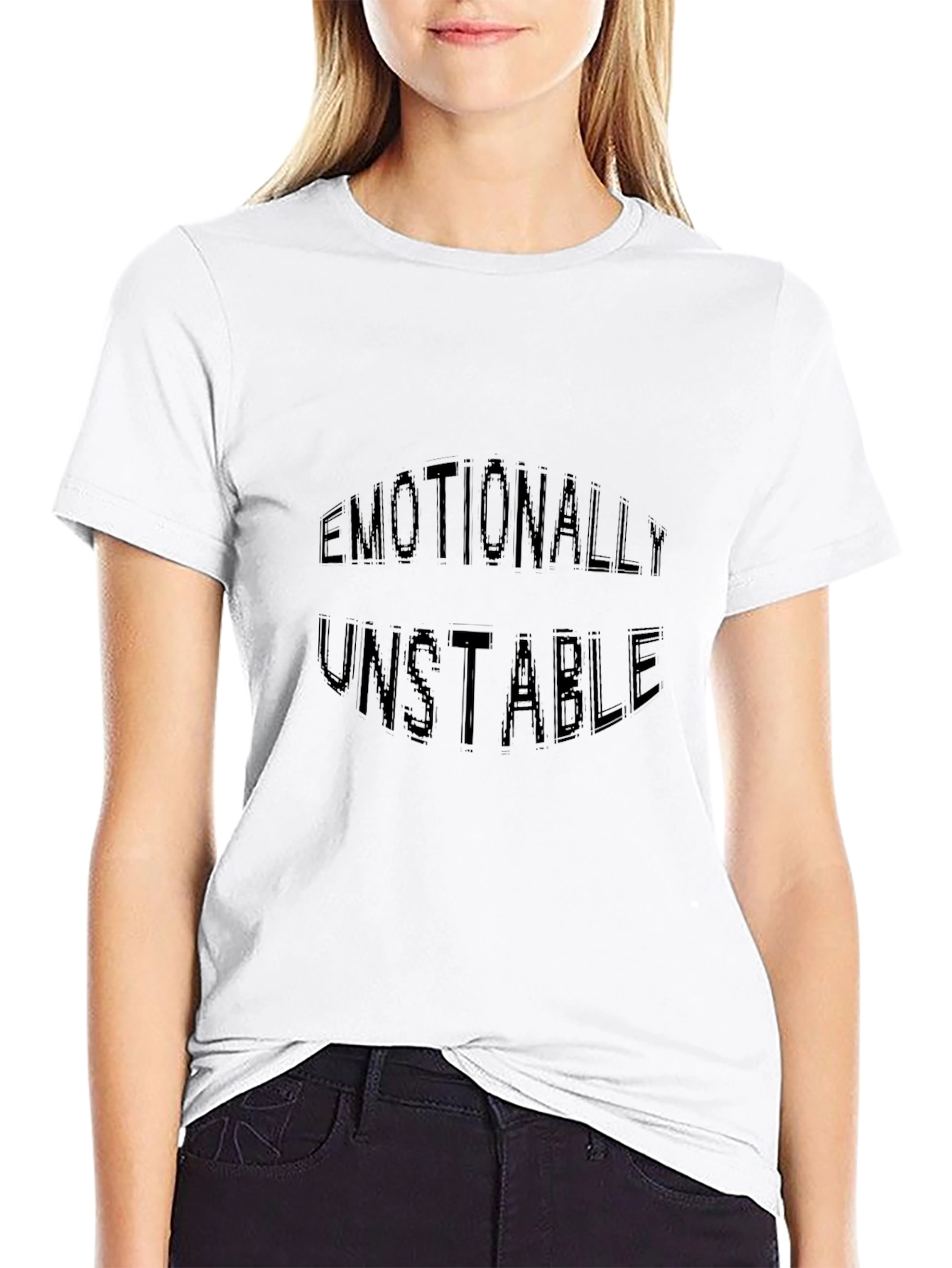 Black Emotionally Unstable Graphic T-Shirt view 9