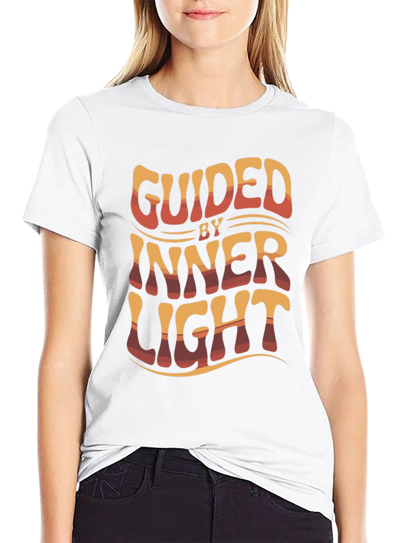 Black Guided By Inner Light Graphic Tee view 9