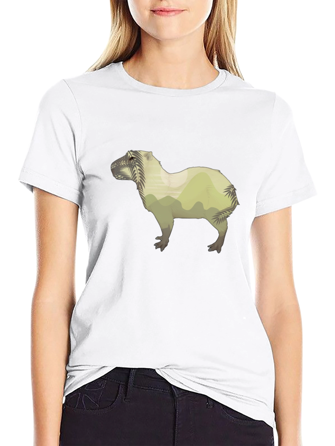 Black Nature Capybara Graphic Tee - Black view 9