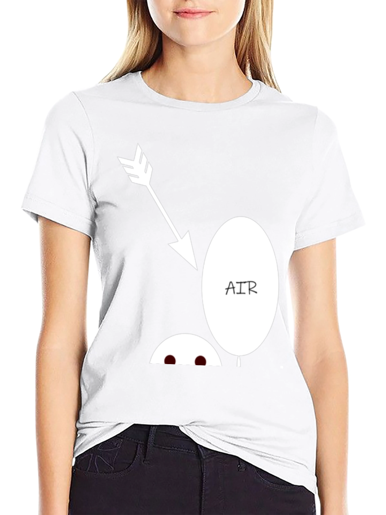 Black Funny Arrow Air Balloon Graphic T-Shirt view 9