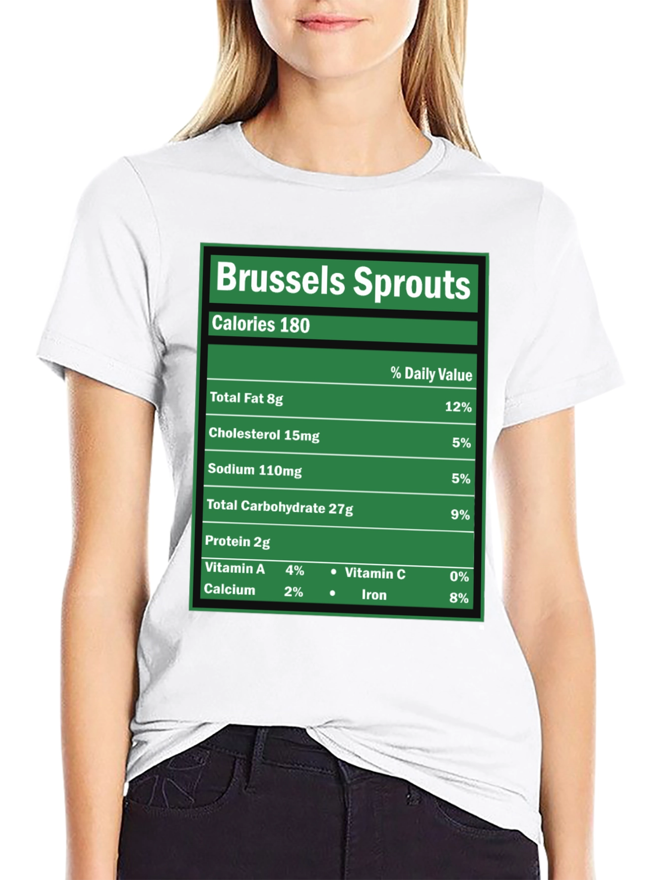 Black Brussels Sprouts Nutrition Facts Novelty T-Shirt view 9