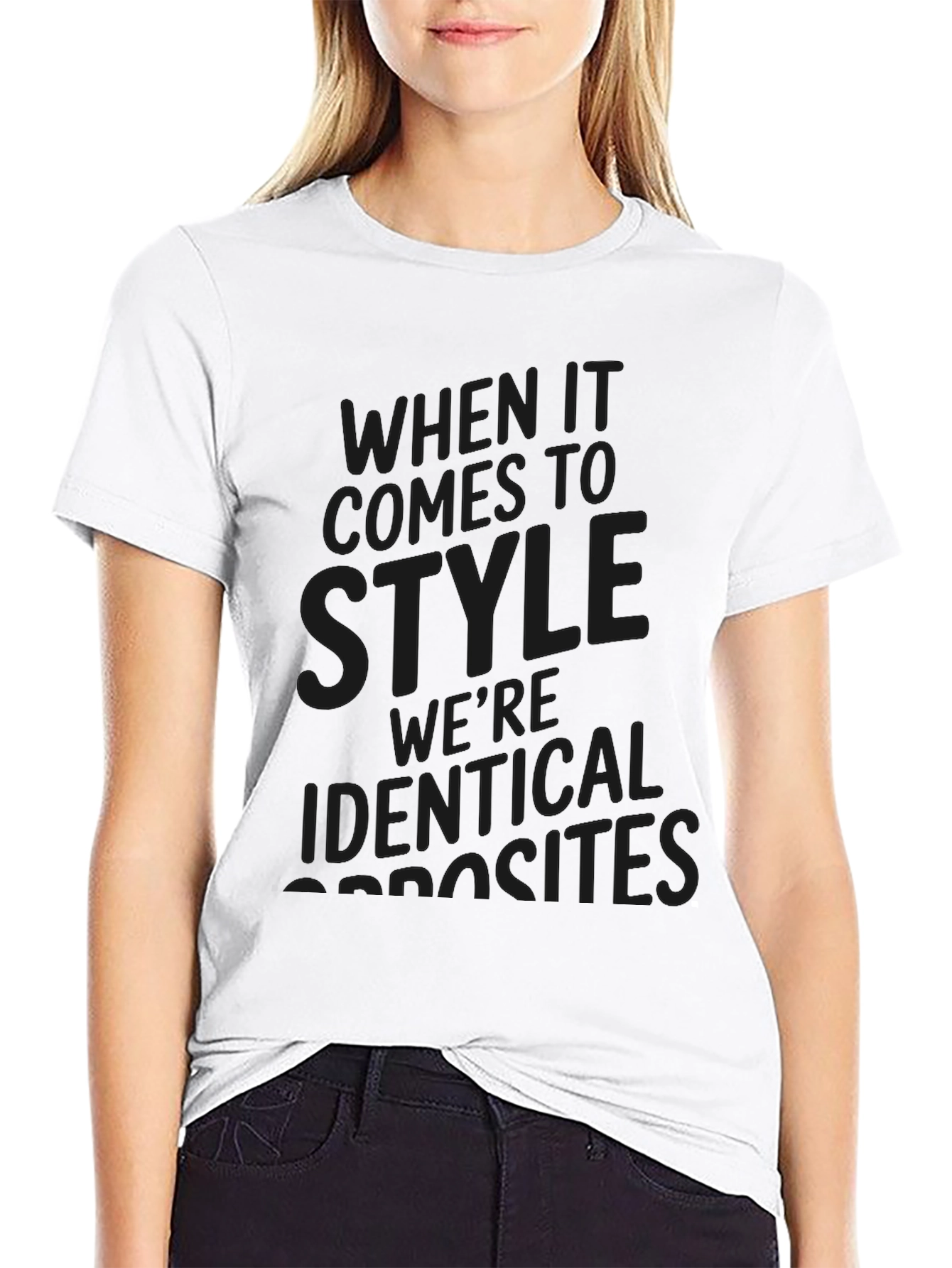 Black Identical Opposites Style T-Shirt - Black view 9