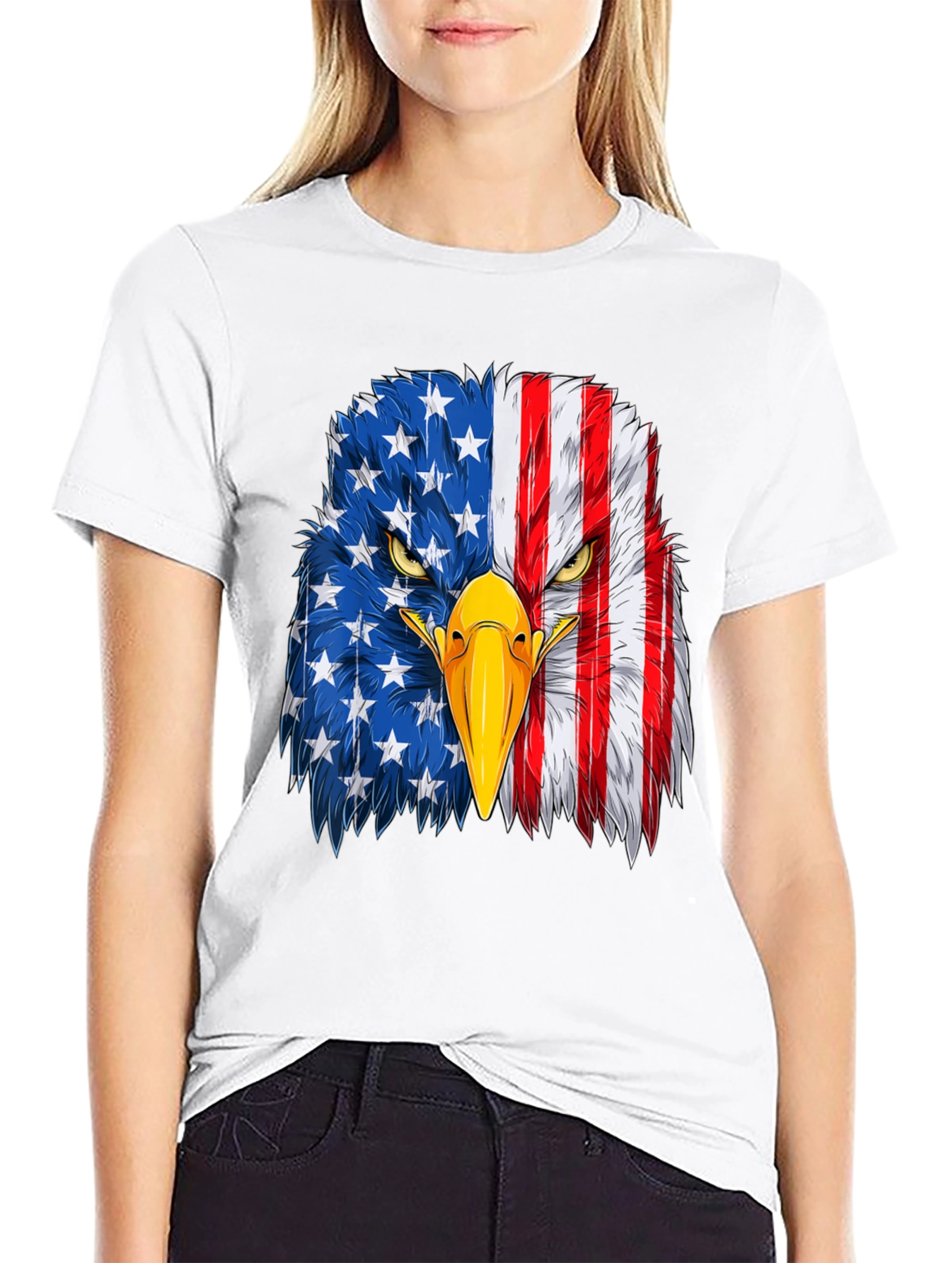 Black American Eagle Flag Graphic T-Shirt view 9
