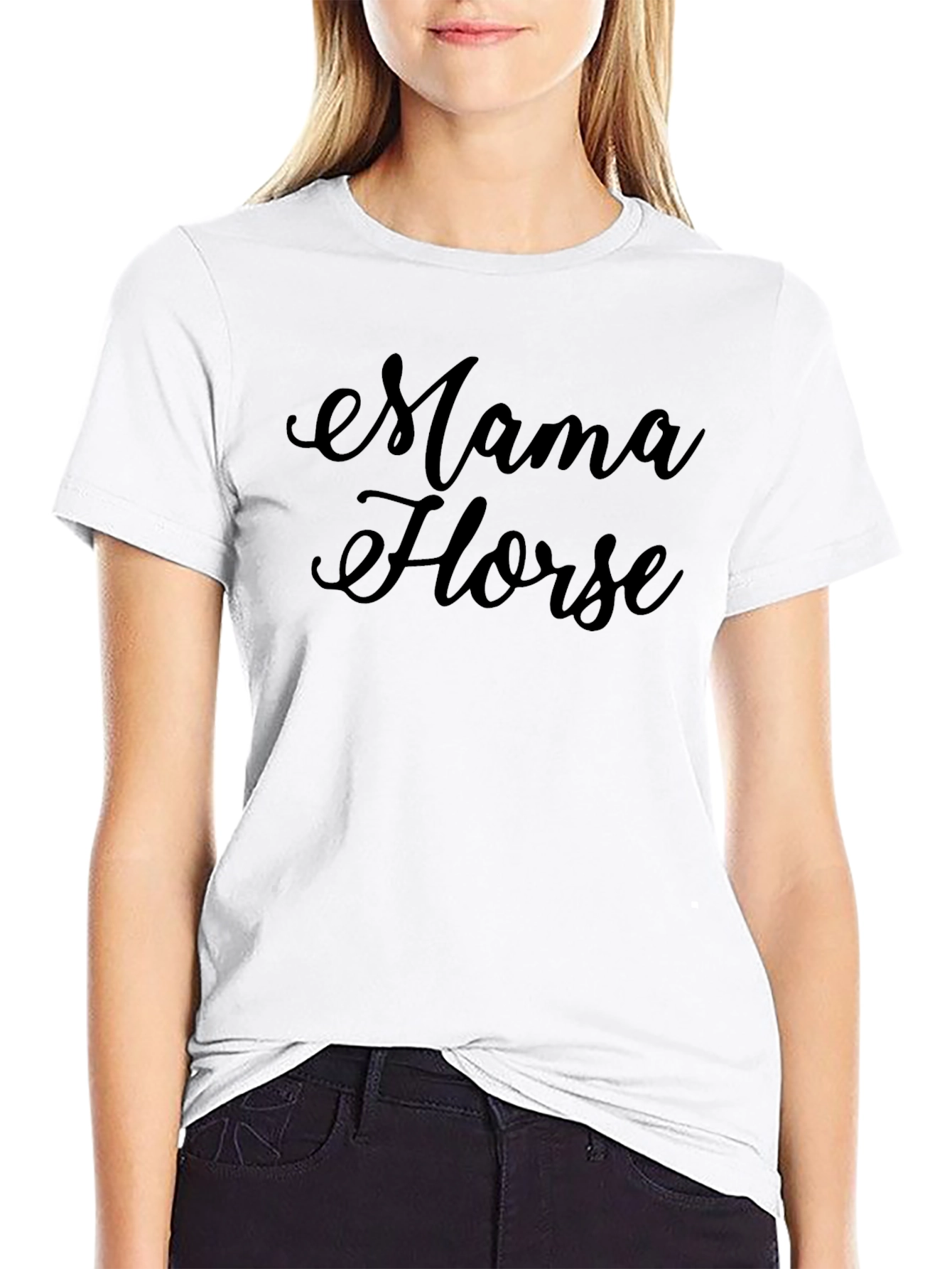 Black Mama Horse Black Cotton Tee view 9