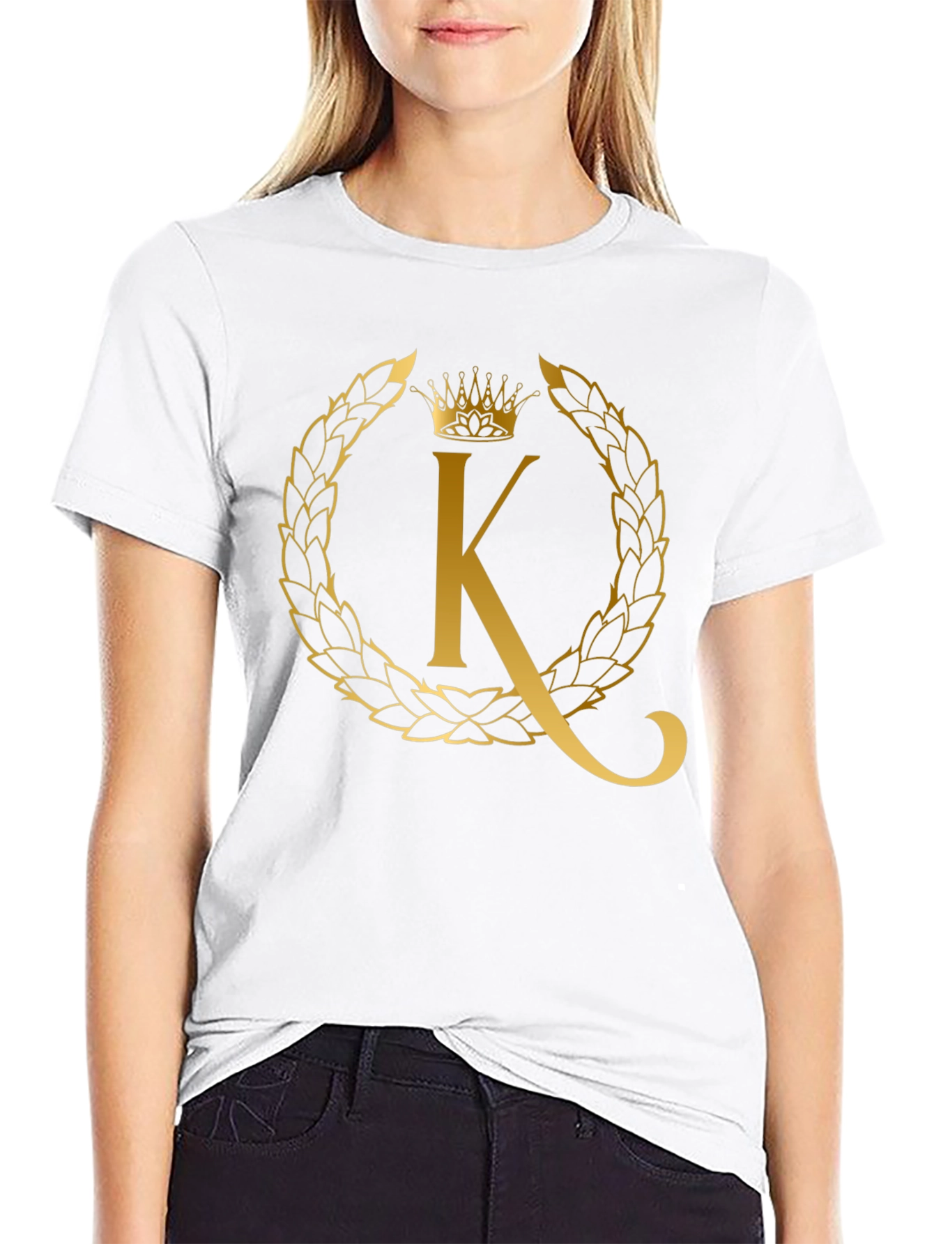 Black Golden 'K' Crown Tee - Stylish Men's Graphic T-Shirt view 9