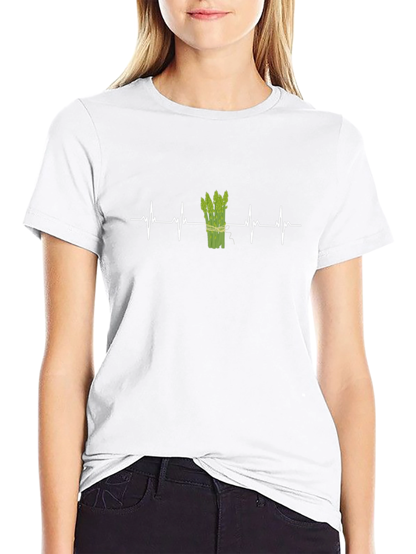 Asparagus Heartbeat T-Shirt - Black, Unisex - 9