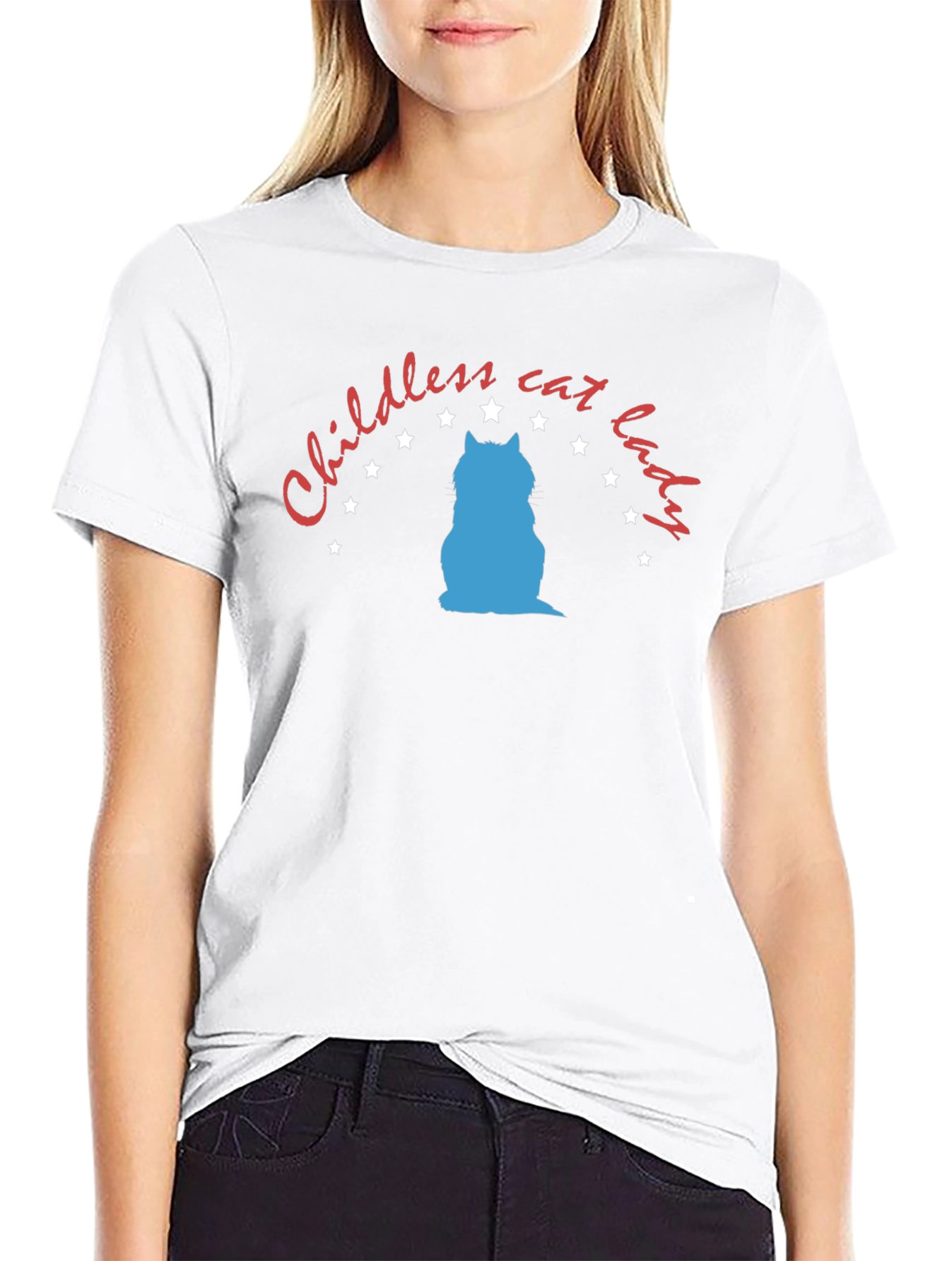 Black Childless Cat Lady Graphic Tee - Unisex Black T-Shirt view 9