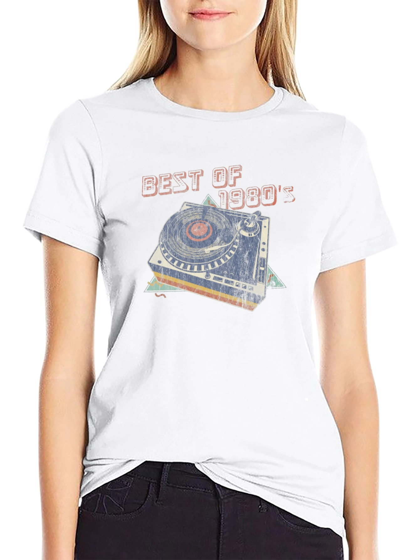 Black Best of 1980's Turntable Graphic T-Shirt view 9