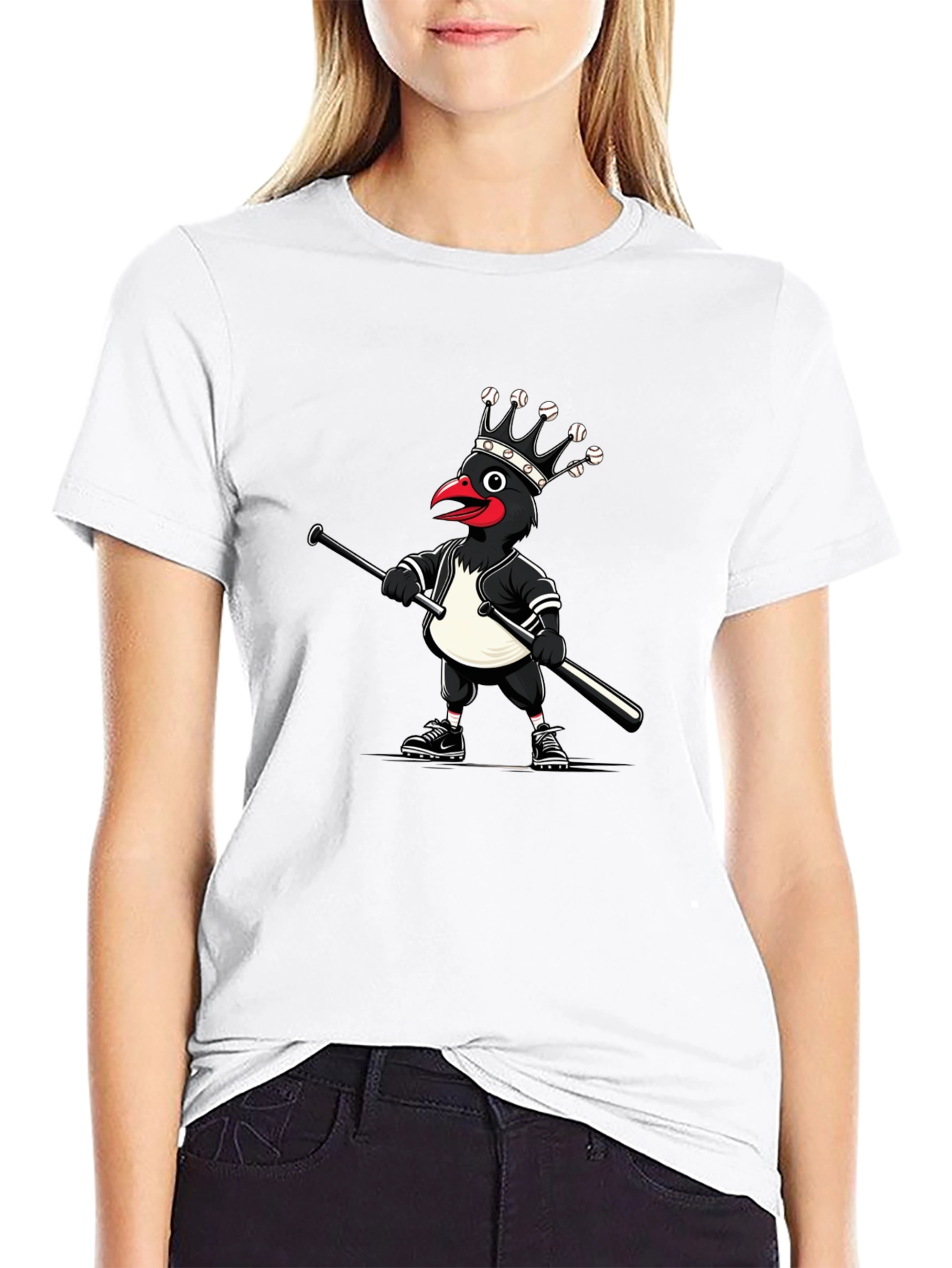 Black Baseball Crow T-Shirt view 9