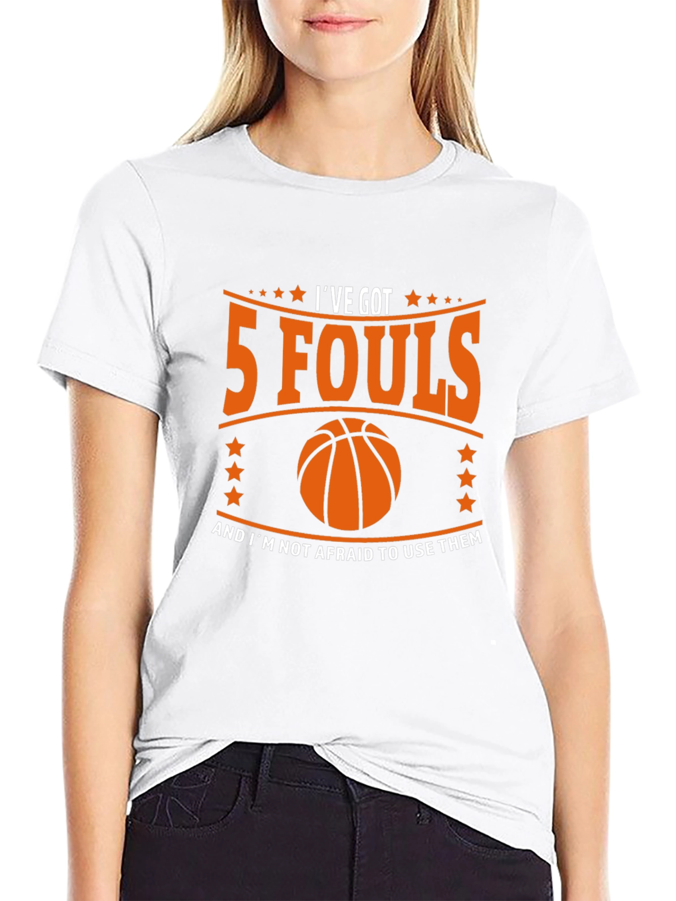 Black Funny Basketball T-Shirt - I've Got 5 Fouls! view 9
