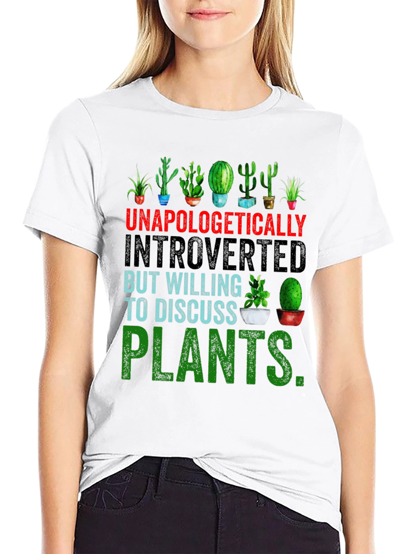 Black Introverted Plant Lover T-Shirt view 9