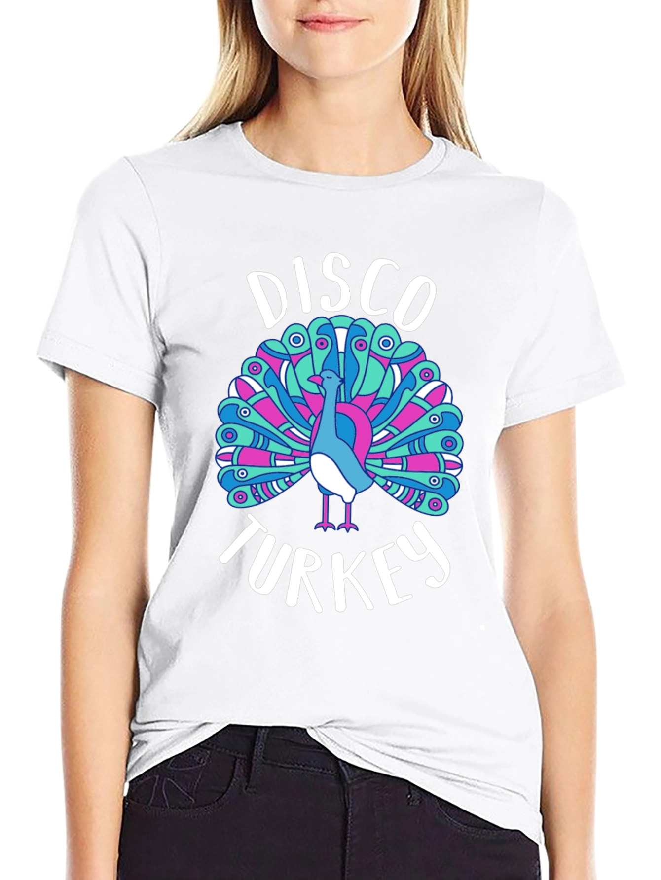 Black Disco Turkey Graphic T-Shirt view 9