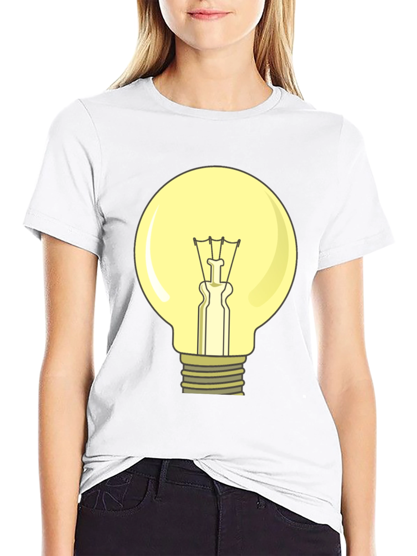 Black Light Bulb Graphic T-Shirt - Illuminating Design! view 9