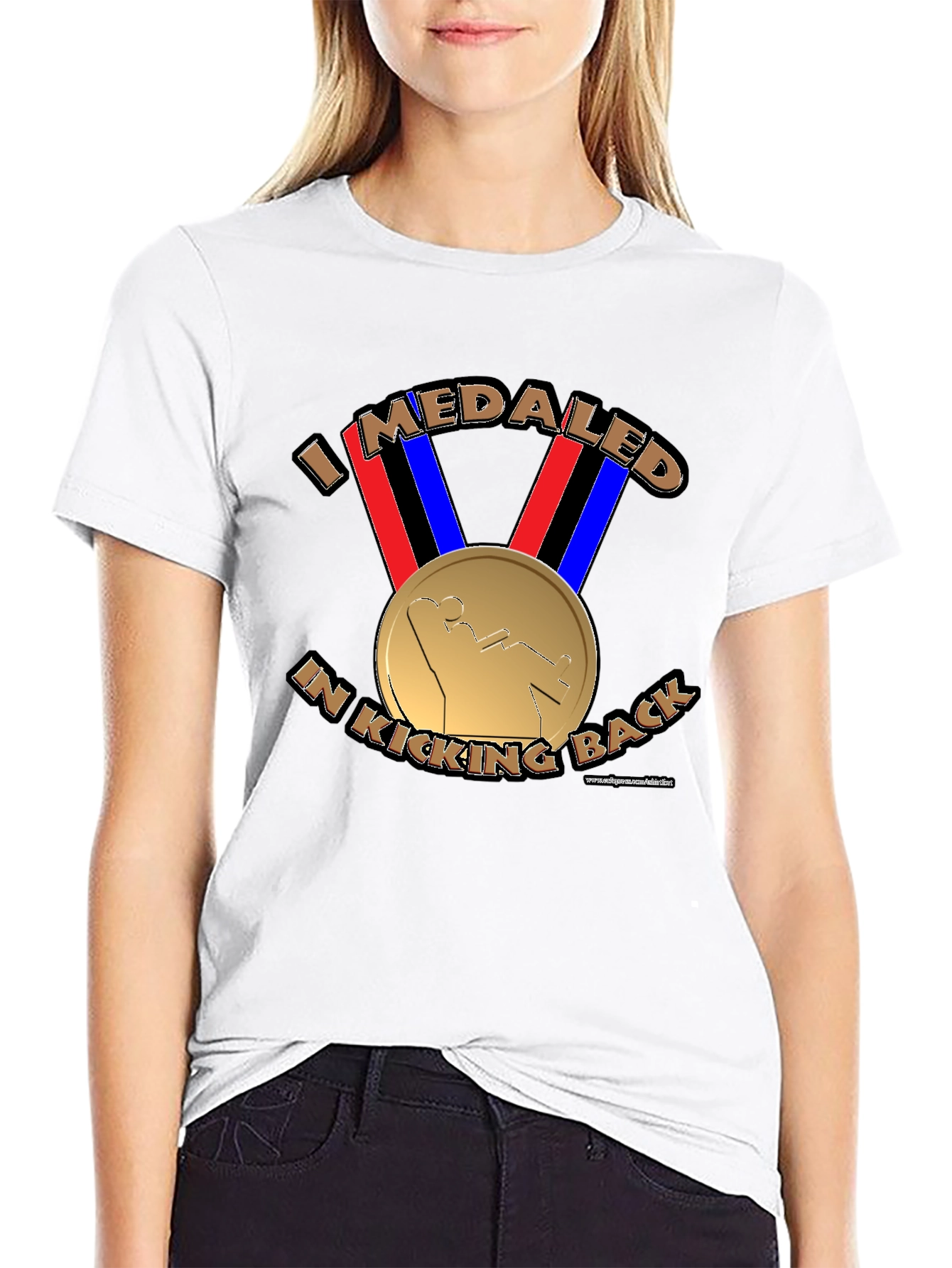 Black I Medaled In Kicking Back Funny T-Shirt view 9