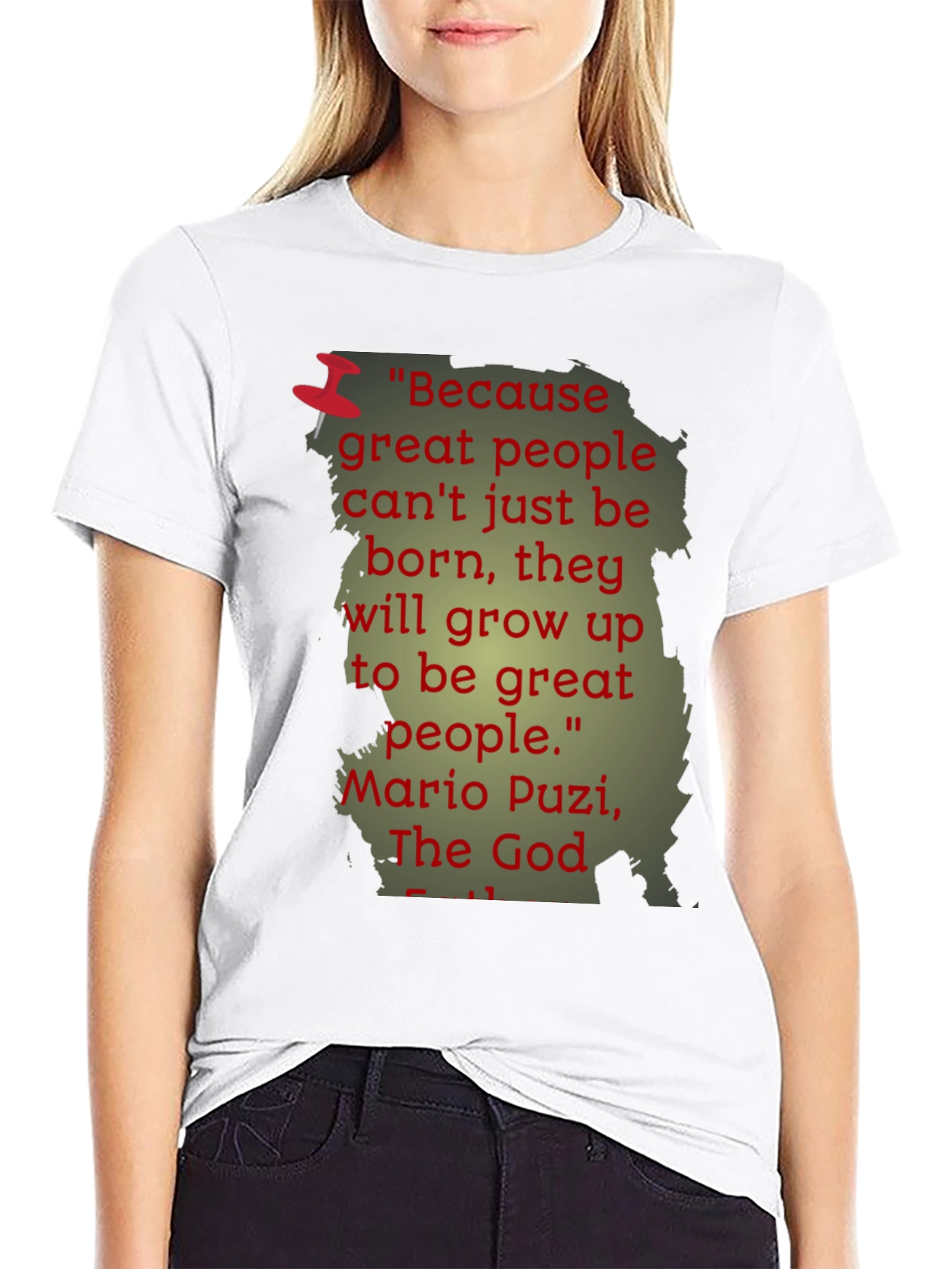 Black Inspiring Quote T-Shirt - Mario Puzi view 9