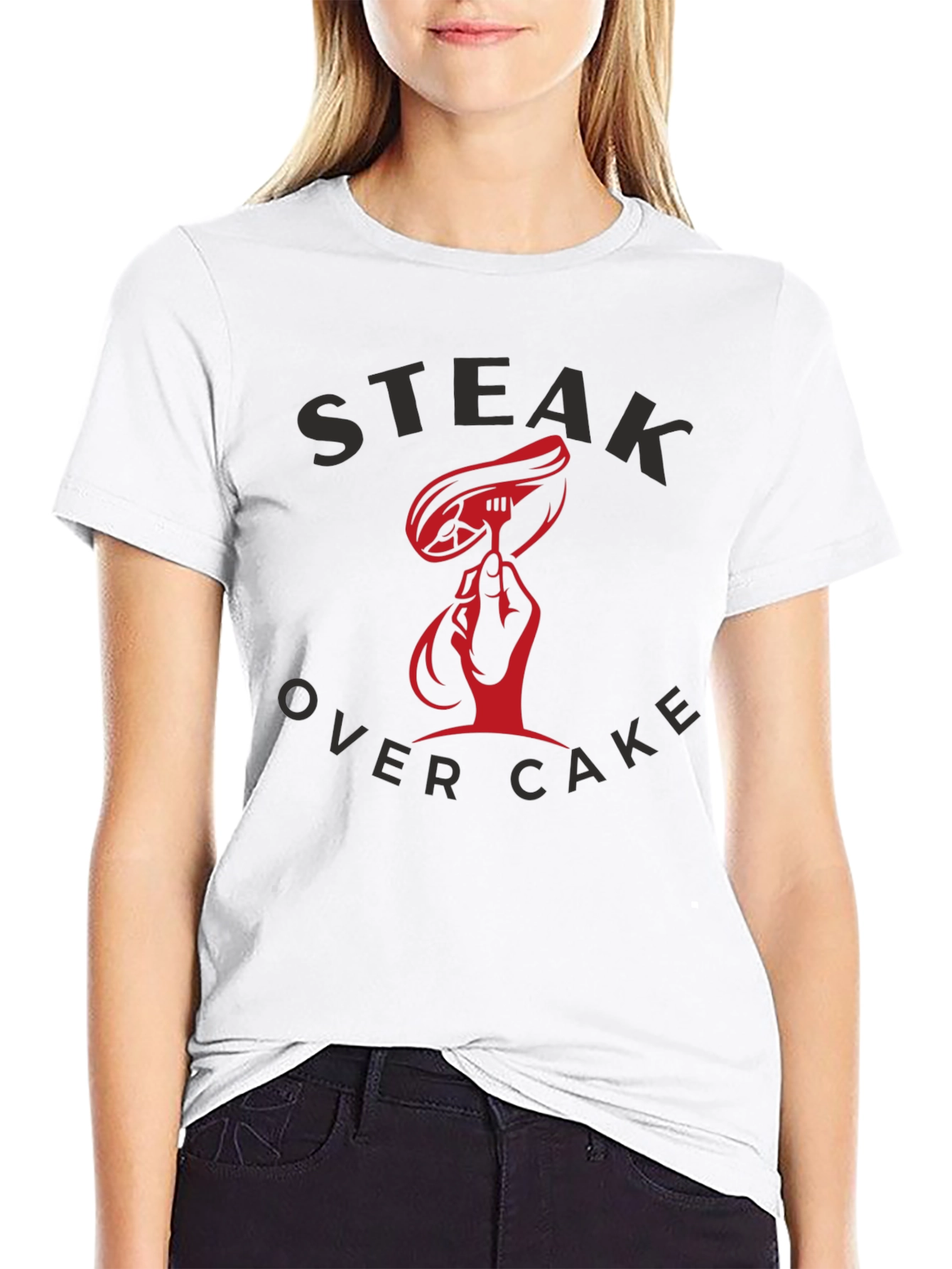 Black Steak Over Cake Graphic T-Shirt - Black view 9