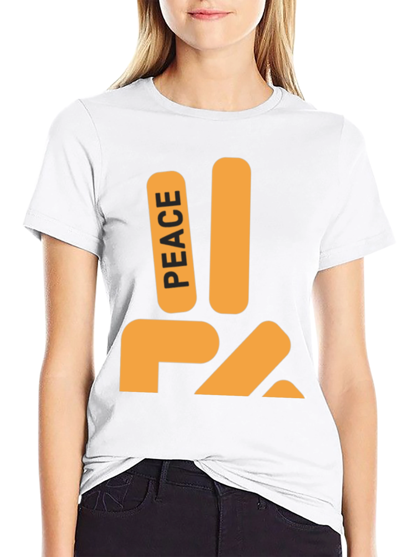 Black Peace Sign Graphic Tee - Stylish Comfort view 9