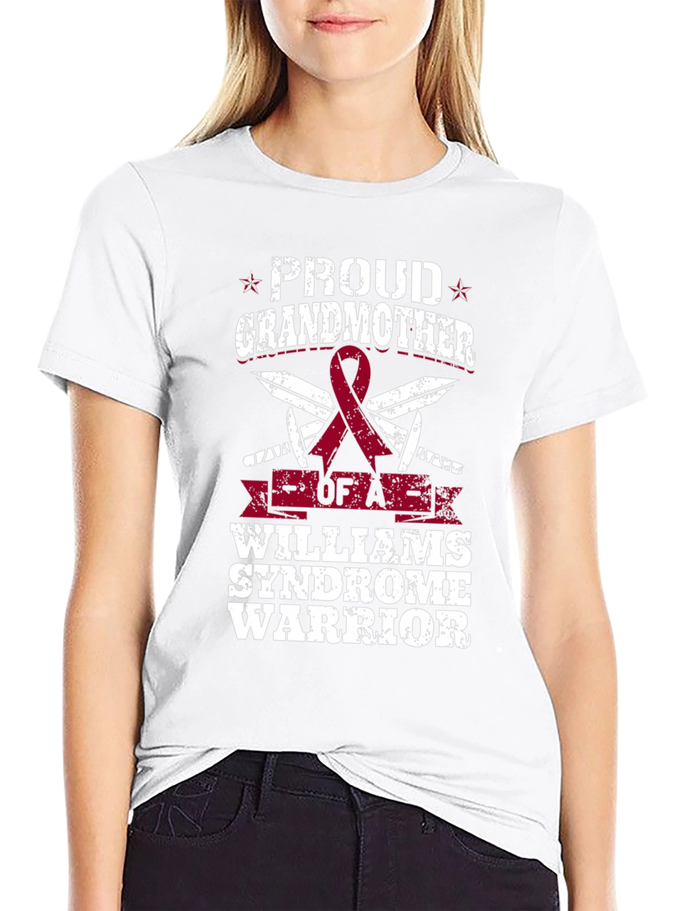 Black Proud Grandmother Williams Syndrome Warrior T-Shirt view 9
