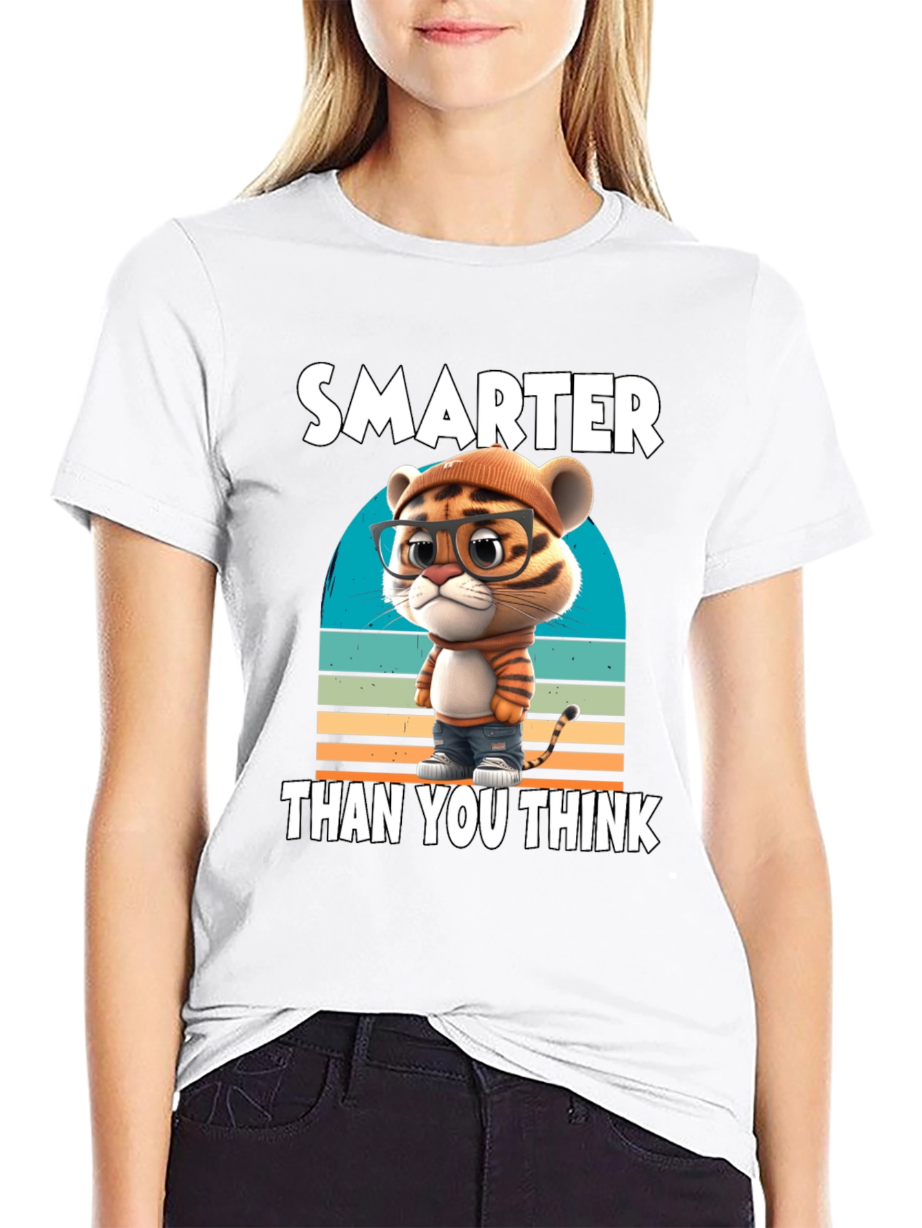 Black Smarter Than You Think Graphic Tee view 9