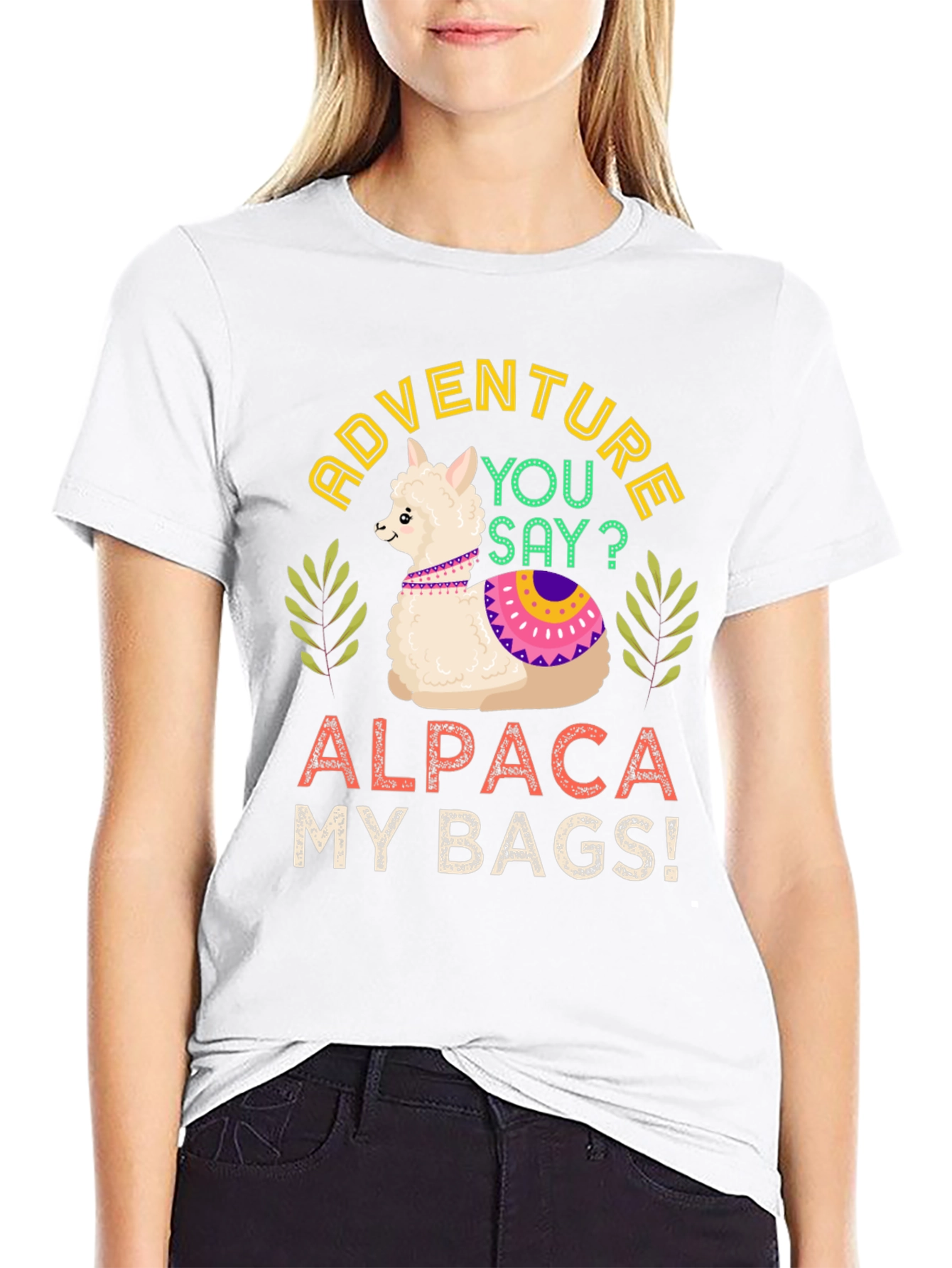 Black Adventure Alpaca My Bags! T-Shirt view 9