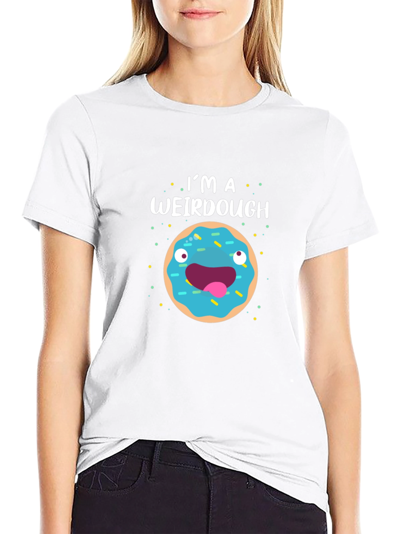 Black I'm A Weirdough Funny Donut T-Shirt view 9