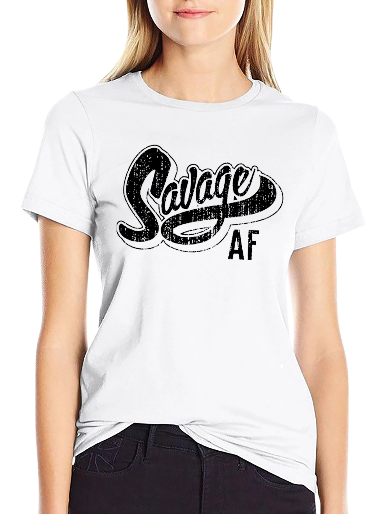 Black Savage AF Graphic T-Shirt - Black view 9