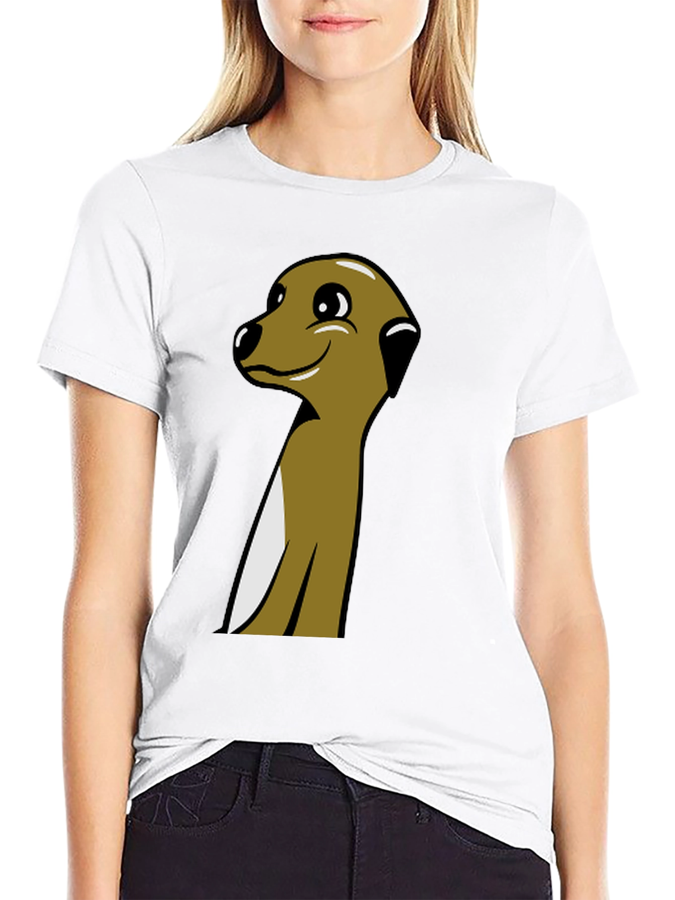 Black Meerkat Cartoon Graphic Tee - Black view 9