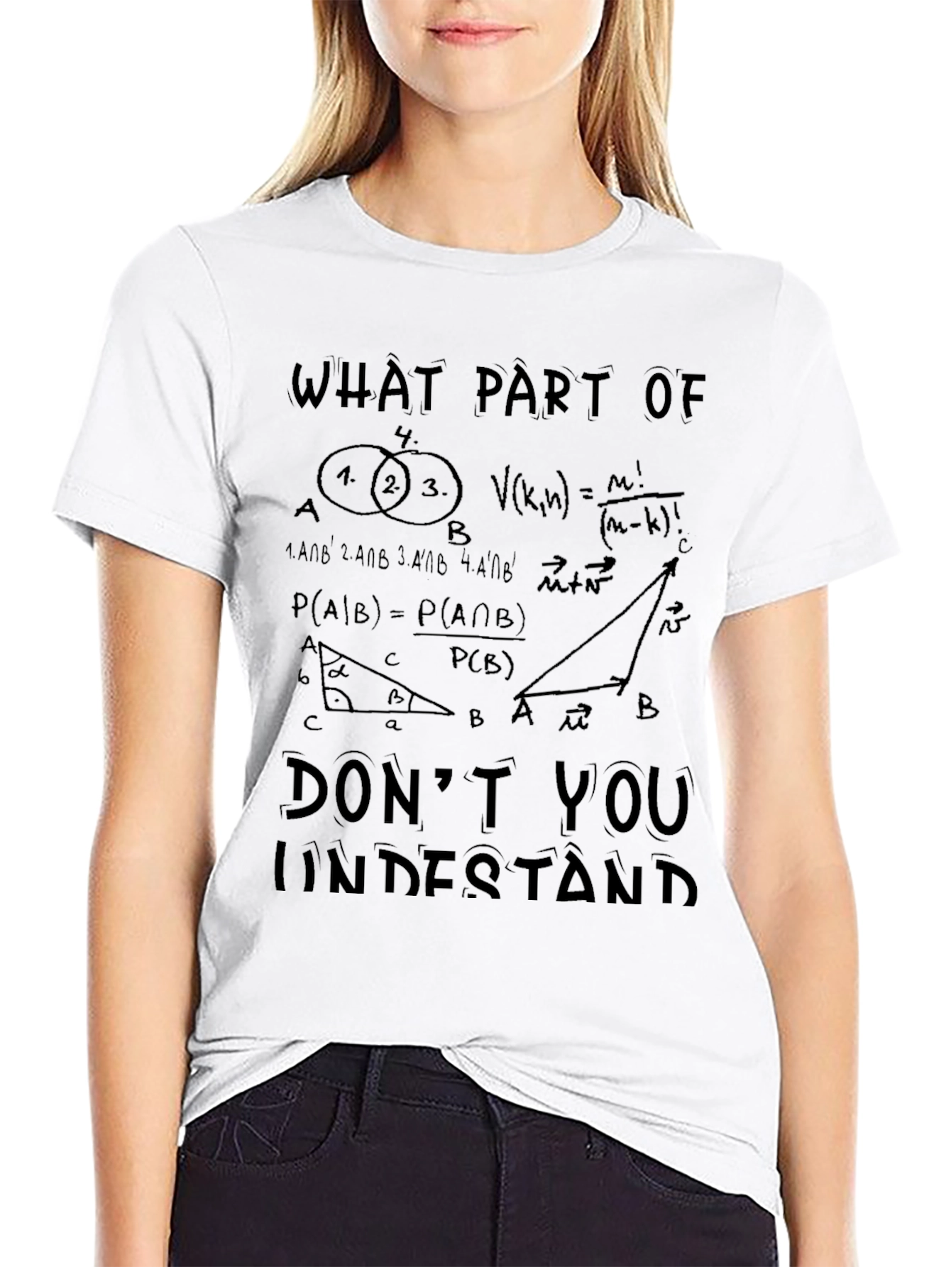 Black Math Equations Graphic T-Shirt view 9