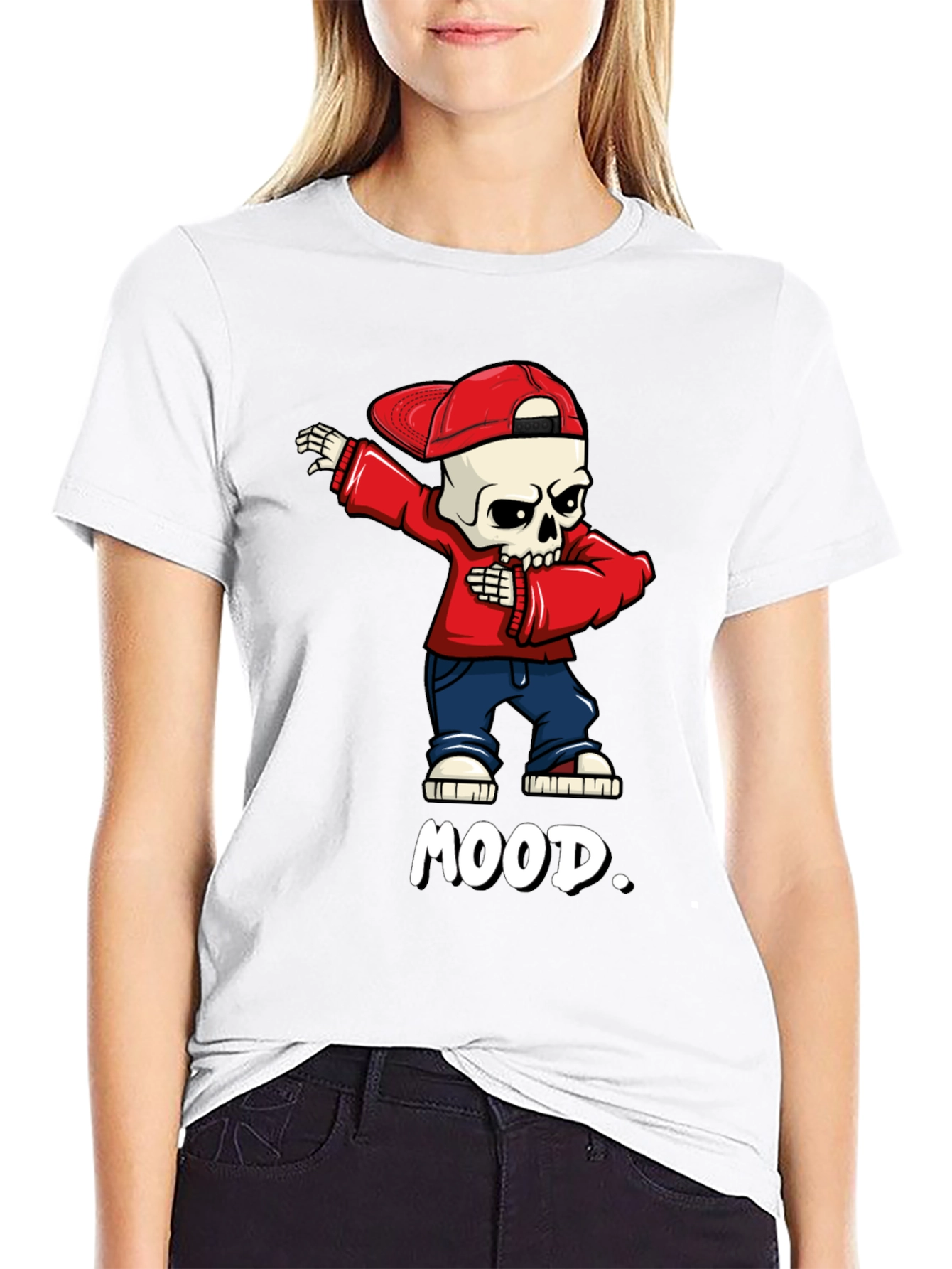 Black Mood Skeleton Dab Graphic Tee - Trendy Streetwear view 9
